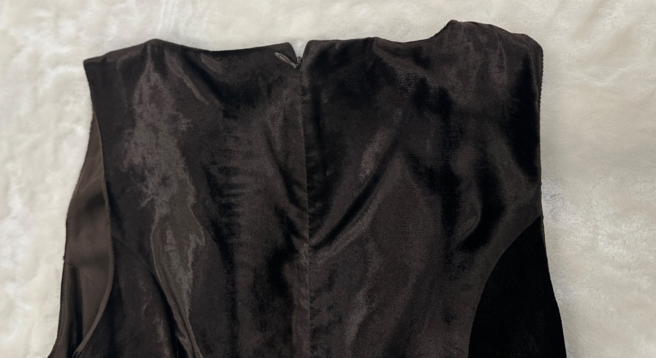 Vintage Versace Jeans Couture Dark Chocolate Brown Velor Dress