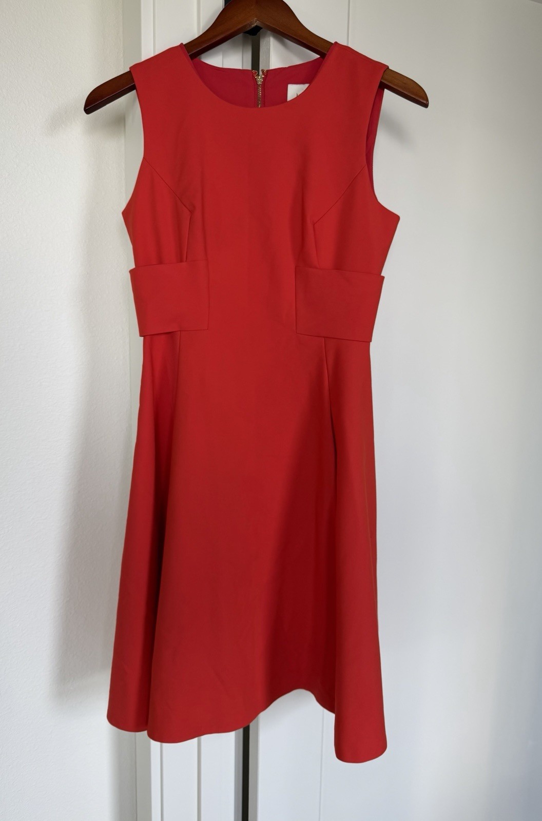 Kate Spade New York Miki Maraschino Bow Back Fit Flare Dress Red Size 2 EUC