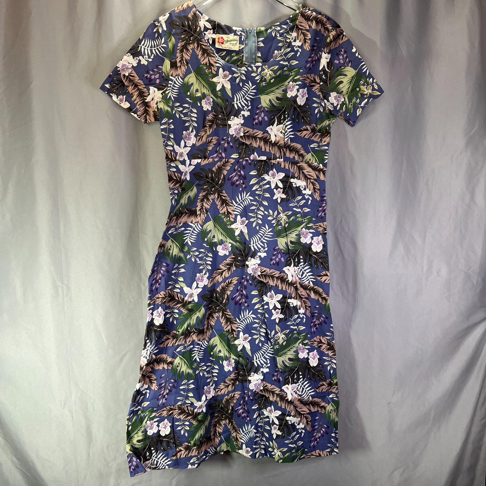 Hilo Hattie Hawaiian Dress Womens Medium Multicolor Tropical Leaf Print Back Zip