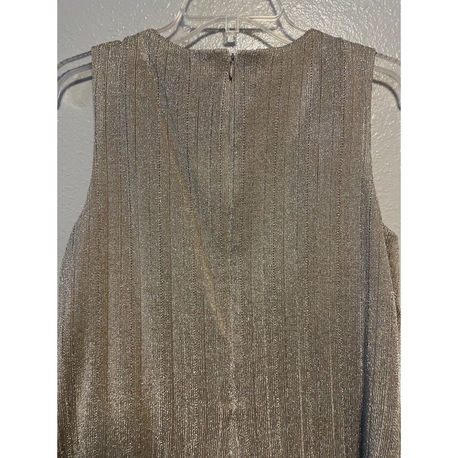 Alex Evenings Beige Gold Sparkle Special Occasion Dress Size 10