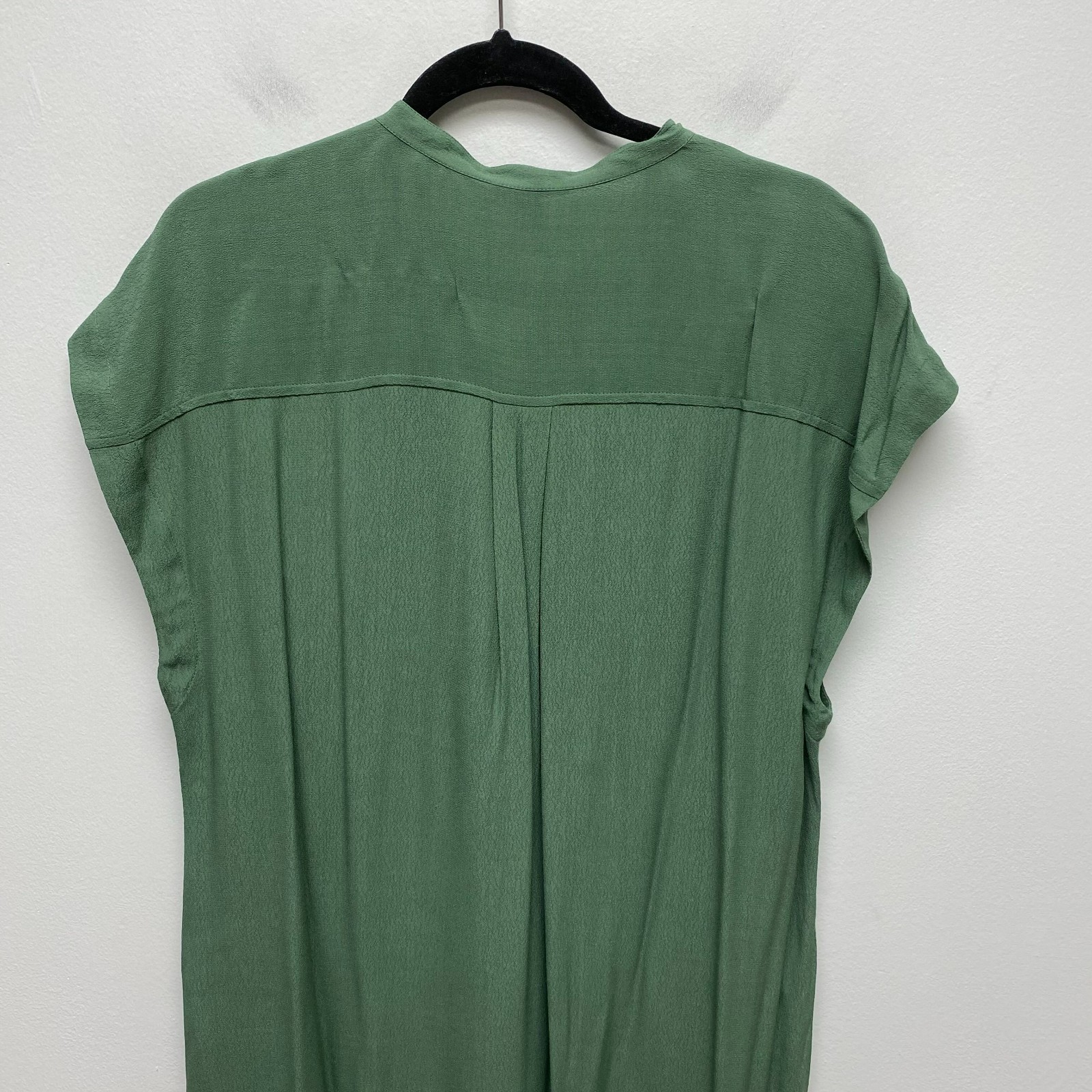 J Crew Womens Green Solid Keyhole Neck Cap Sleeve Pockets Easy Tunic Dress XXL