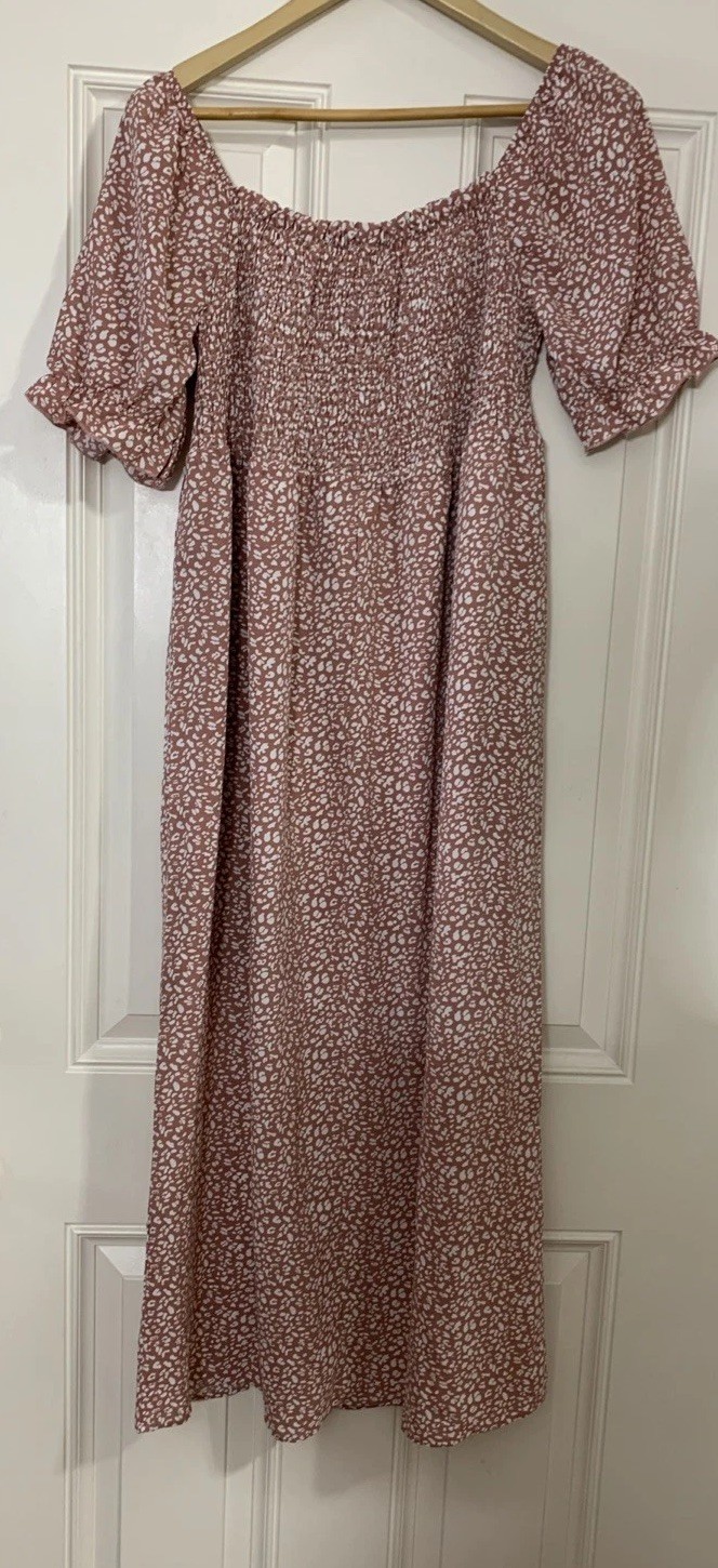 Plus Size Summer Dresses – Boho Casual Off Shoulder Floral Long Maxi Size M