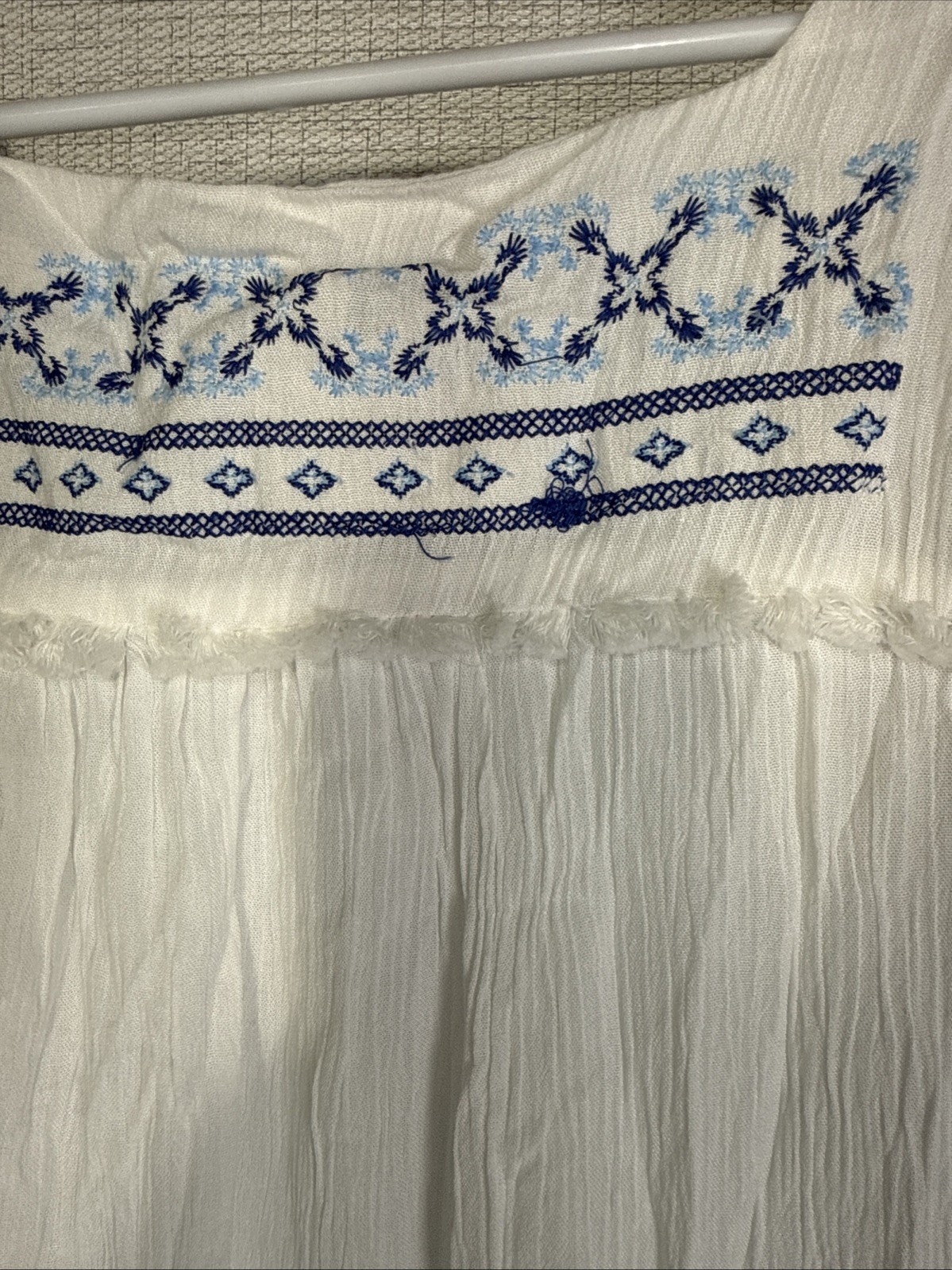 NWT White Dress Esmara 8 Guazy Boho Peasant Cotton Lined Viscose Festival Beach