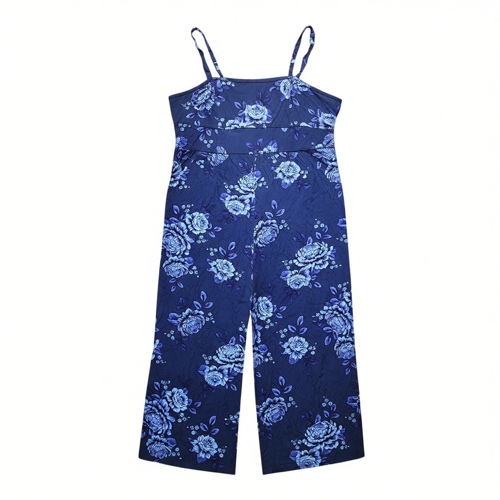 Old Navy Jumpsuit Womens Plus Size 3X Blue Floral Vacation Summer Party Cute