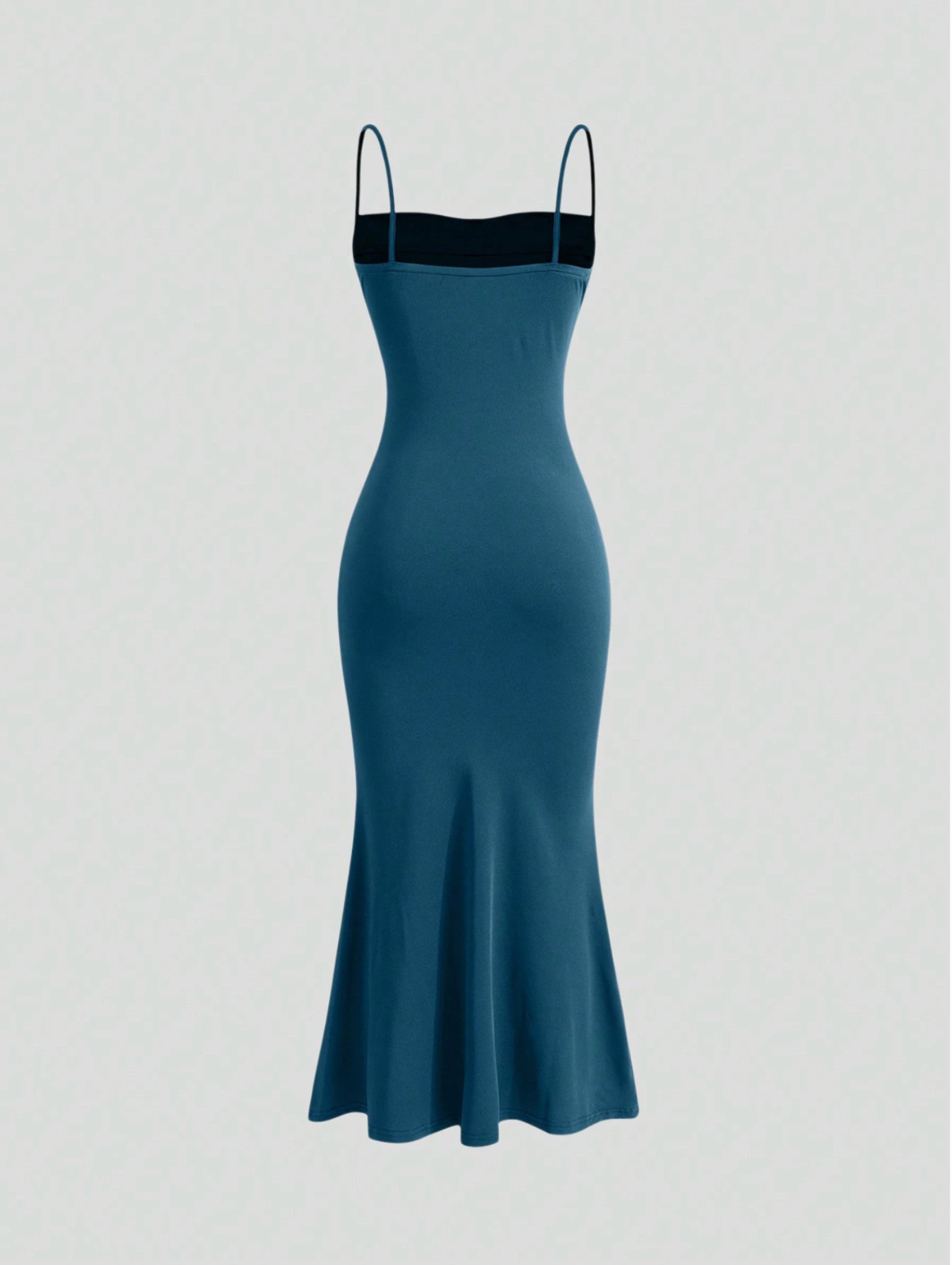 Teal Blue MOD Solid Ruched Mermaid Hem Cami Dress Sz XS S M L