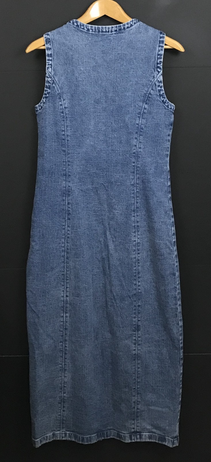 NWT Abercrombie & Fitch A&F Mara Vest Midi Dress Sleeveless Blue Denim M Tall