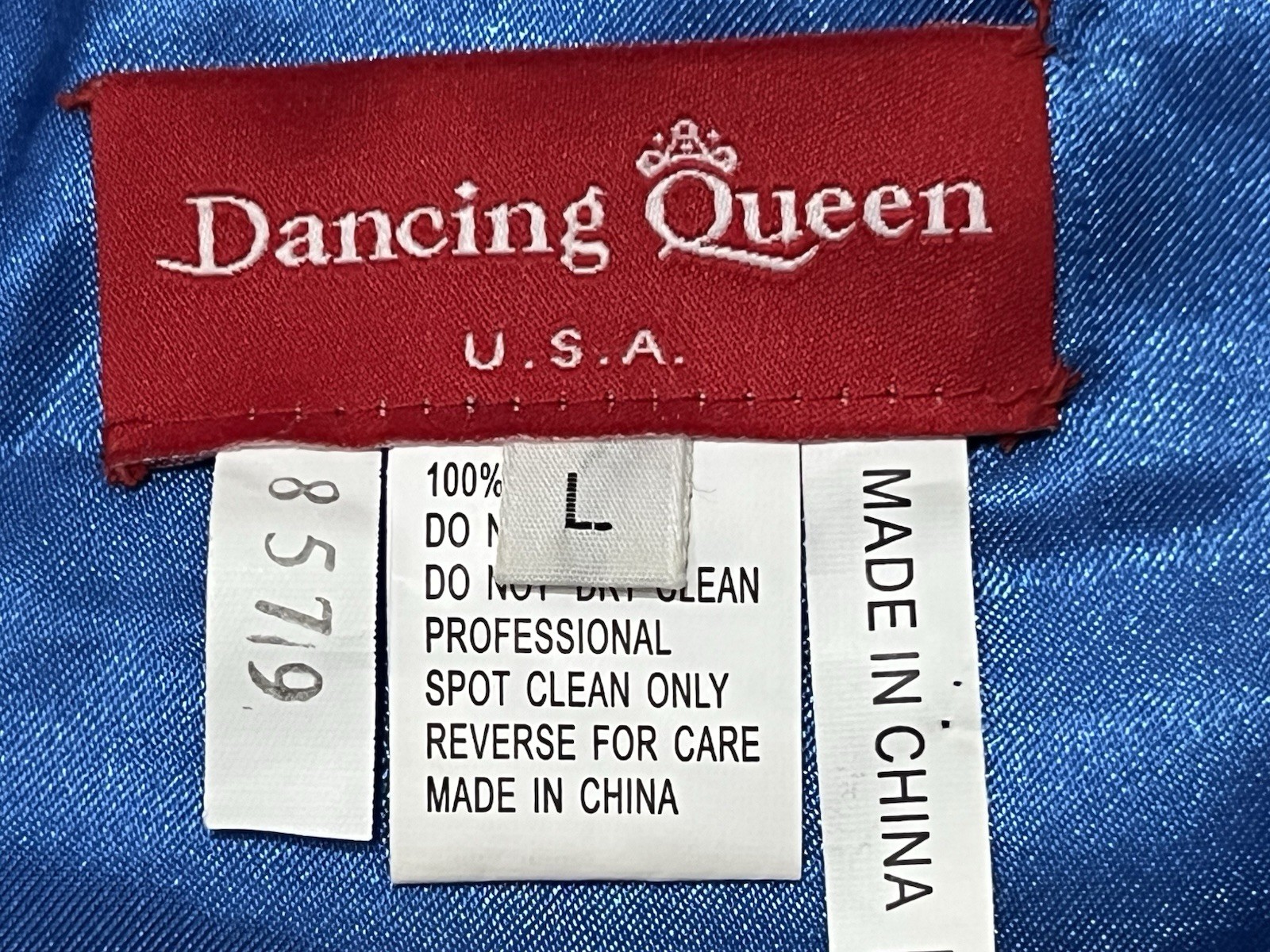 Dancing Queen 6 Royal Blue & Gold Beaded One Shoulder Dress Prom Formal Vintage