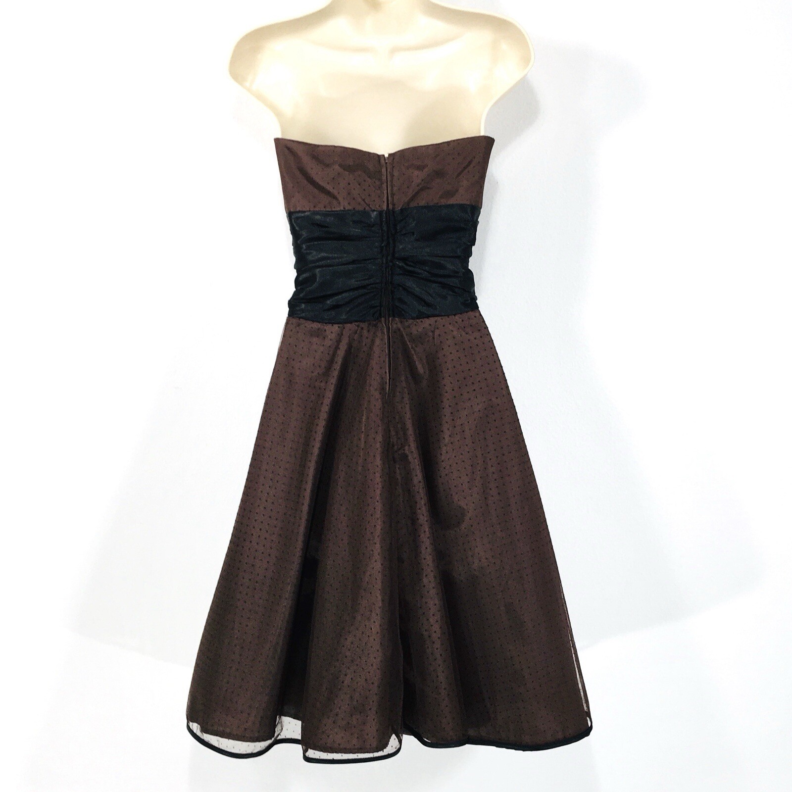 Vtg Masquerade Mocha Taffeta Mini Dress Sz S Sheer+Crinoline Fairy Whimsy Goth