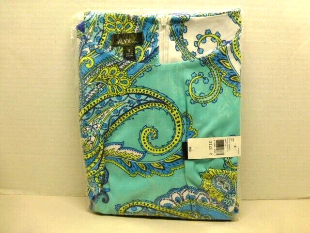 Alyx Sheath Dress Sleeveless Turquoise Zipper Close Women’s SZ 2 NEW