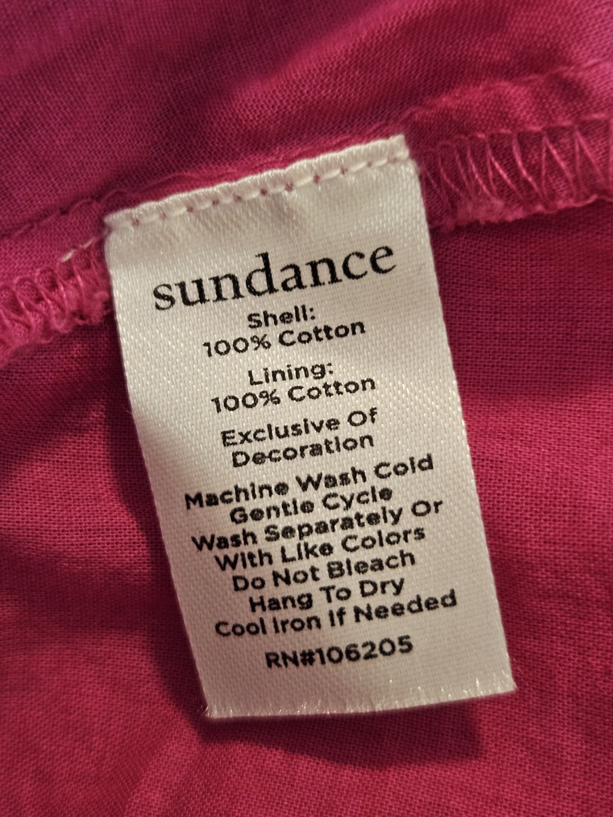 Sundance Pink Embroidered Peasant Dress M Cotton 3/4 Puff Sleeves Gingham