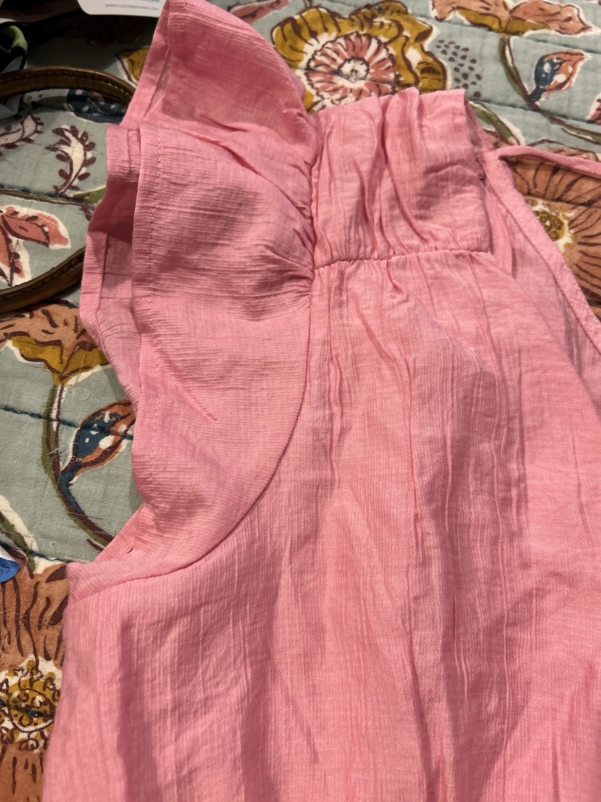 Blu Pepper Pink Flutter Sleeve V Neck Summer Dress Size Large