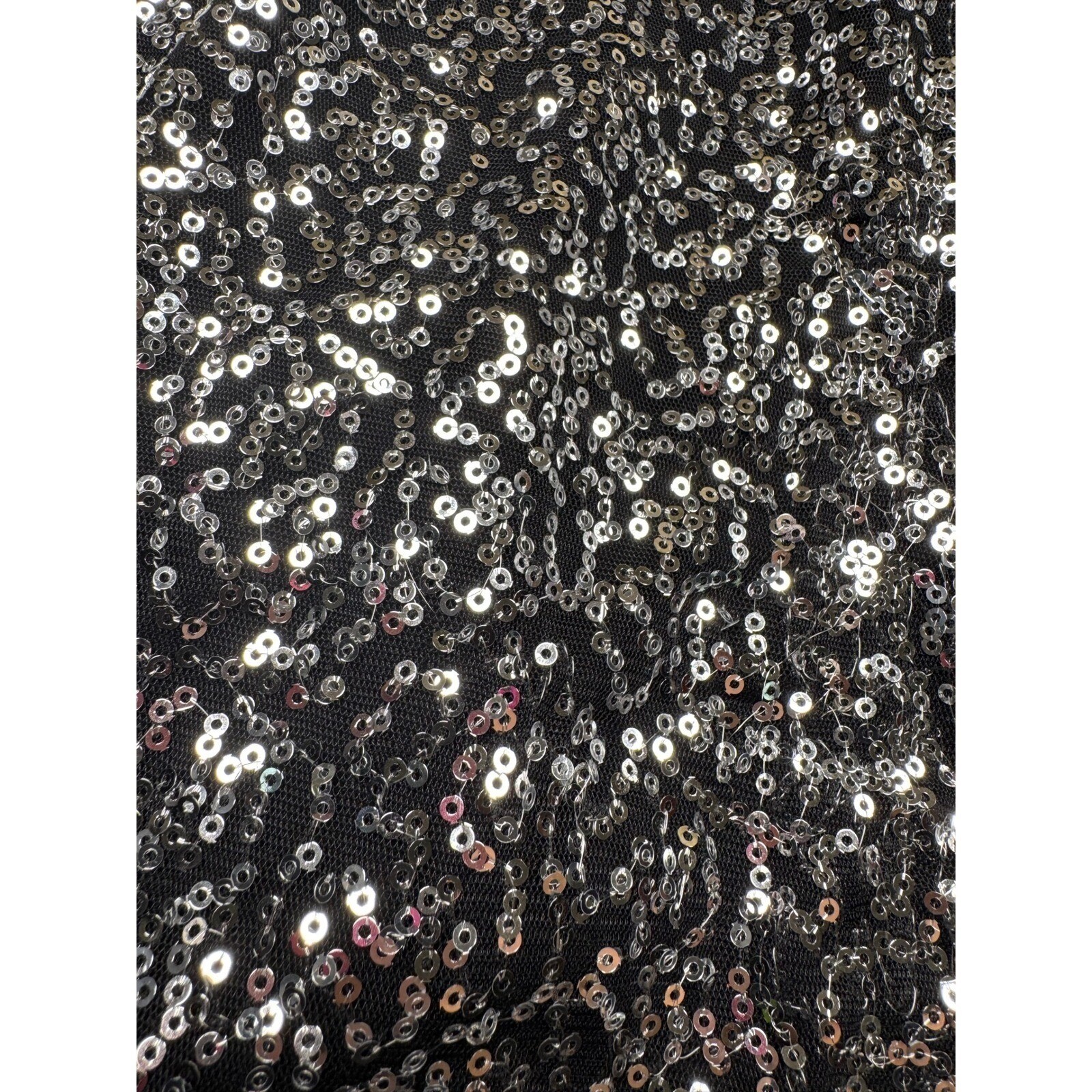 JS Boutique Black Silver Sequin Surplice Mini Cocktail Dress Women’s 6 – NWT
