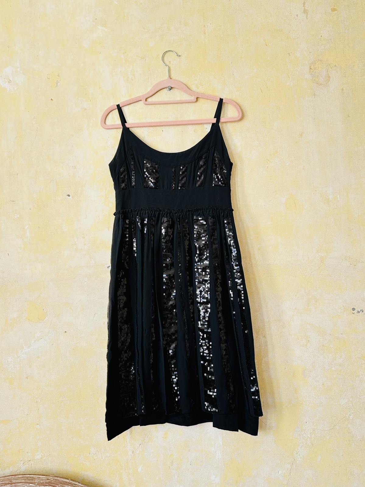 Filippa K Black Silk Sequin Dress XS UK 6 Sleeveless Party Occasion