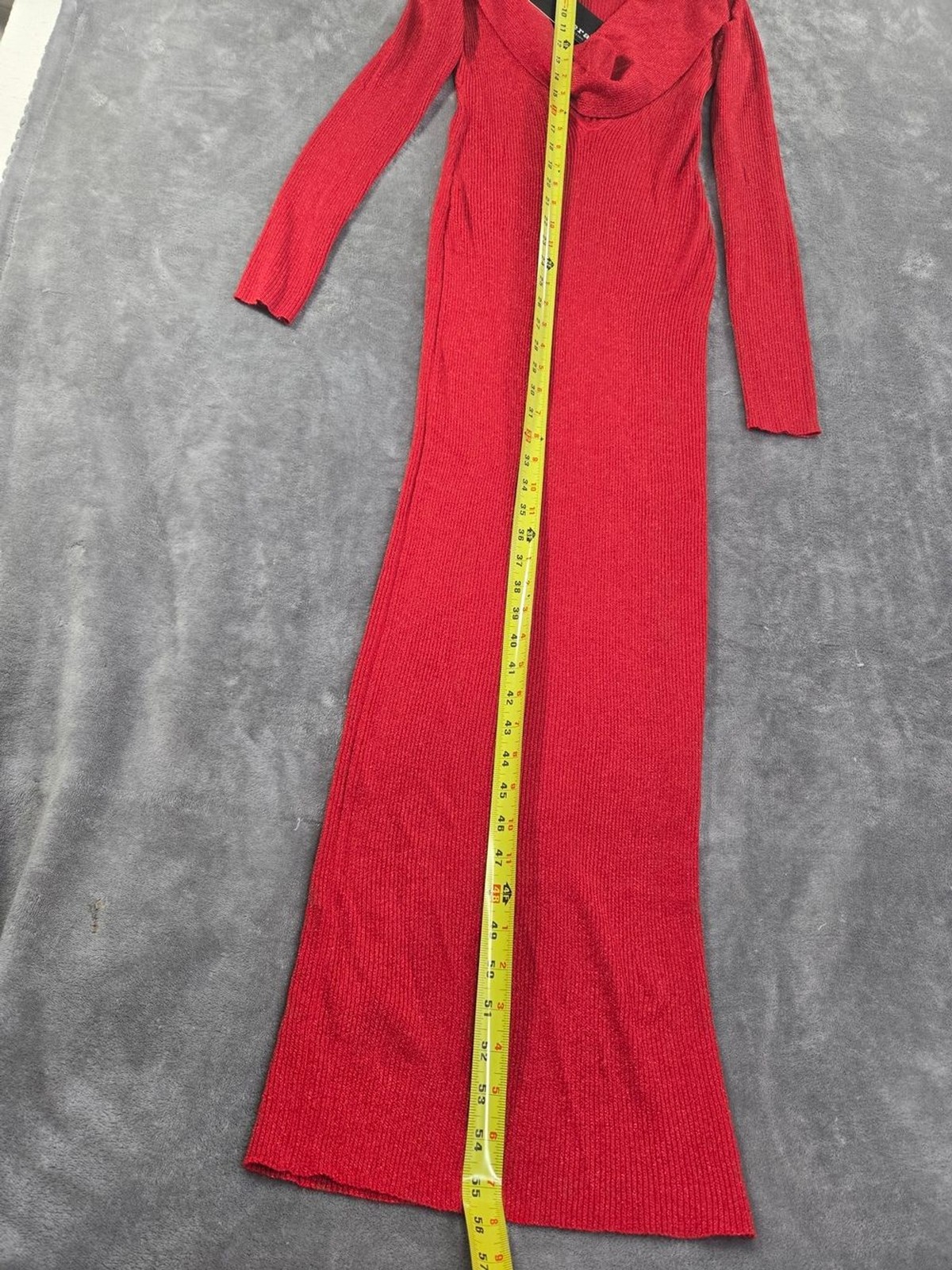 Hera Collection Red Long-Sleeve Maxi Dress with Cowl Neck