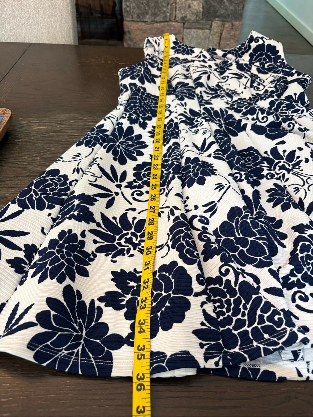 Danny & Nicole Navy Floral Fit & Flare Dress – Size 12P