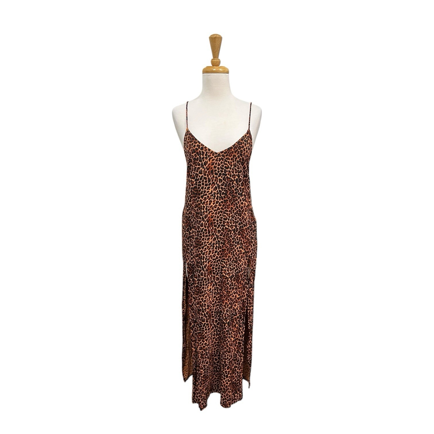 Motel Rocks Ditsy Leopard Orange Hime Maxi Dress Size Xs