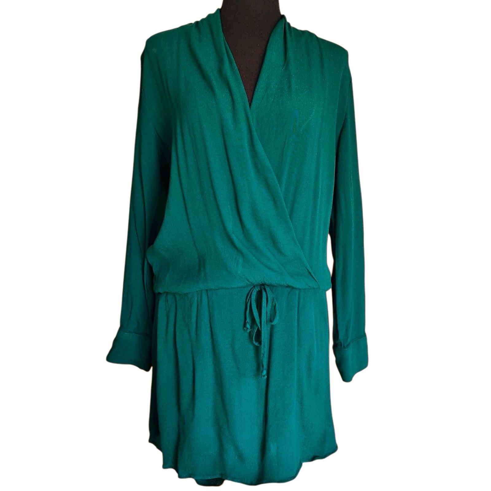 VICI ☆ Long Sleeve Chiffon Mini Dress ☆ Drawstring Waist ☆ Size Large