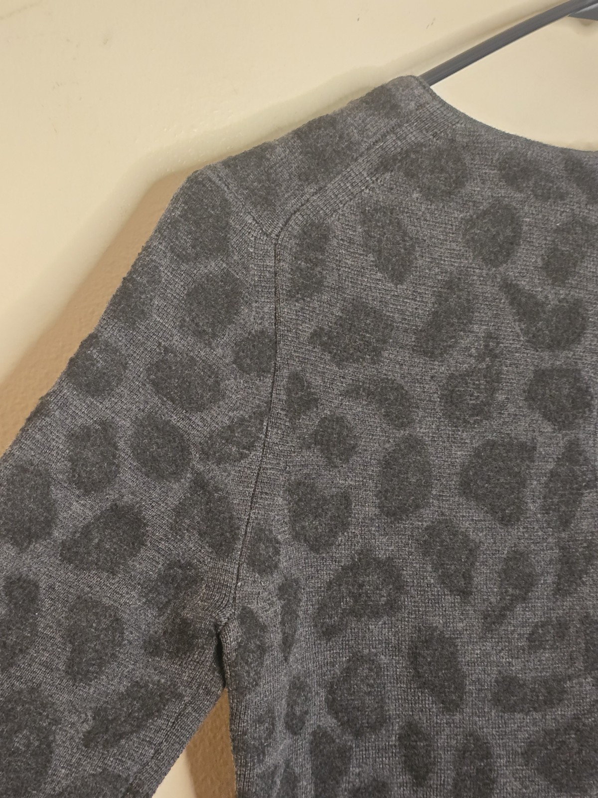 3.1 Phillip Lim Leopard Wool Sheath Dress Women’s Medium Black Gray Designer