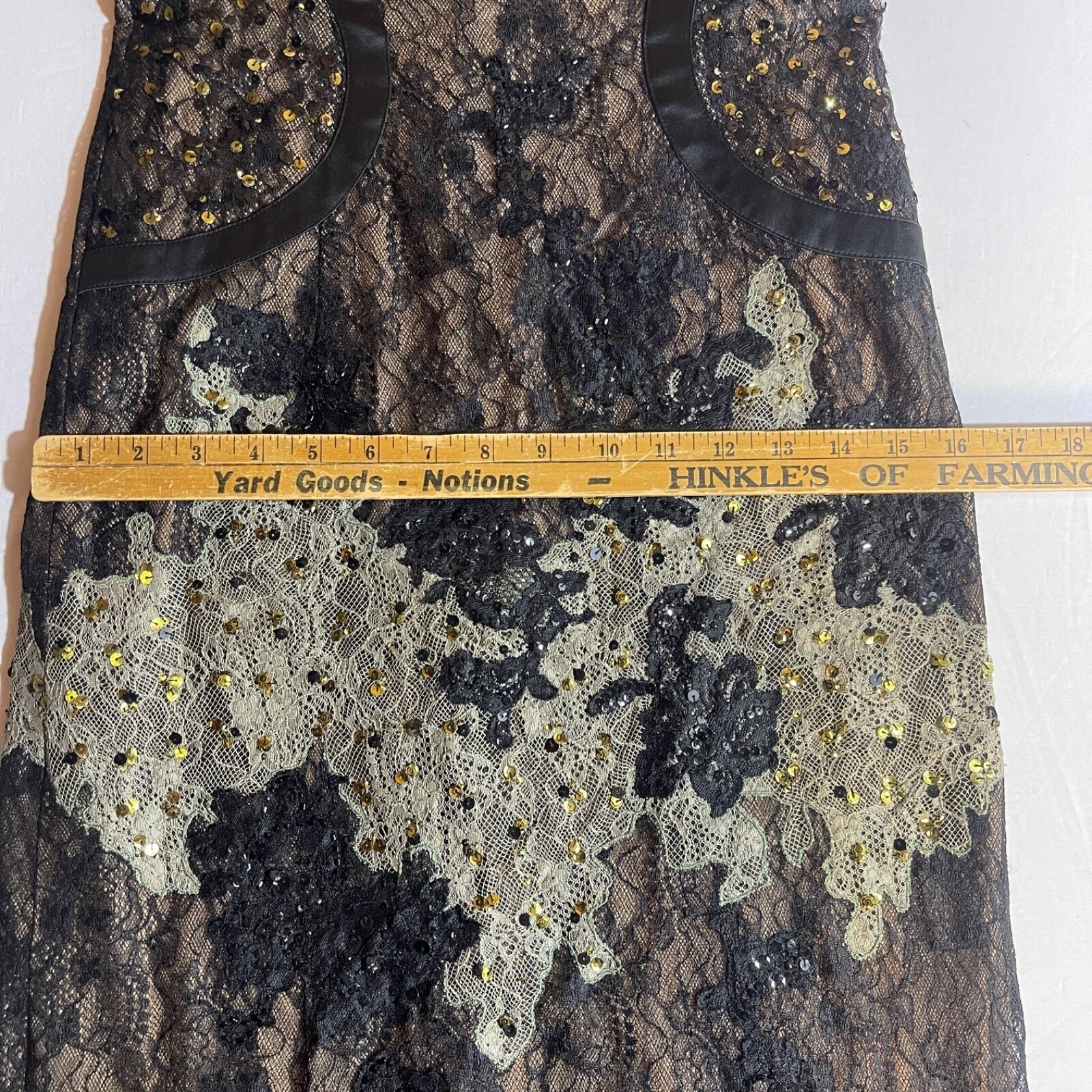 Mandalay Black Lace Sequins Embellished Maxi Dress Evening Gown Size 10