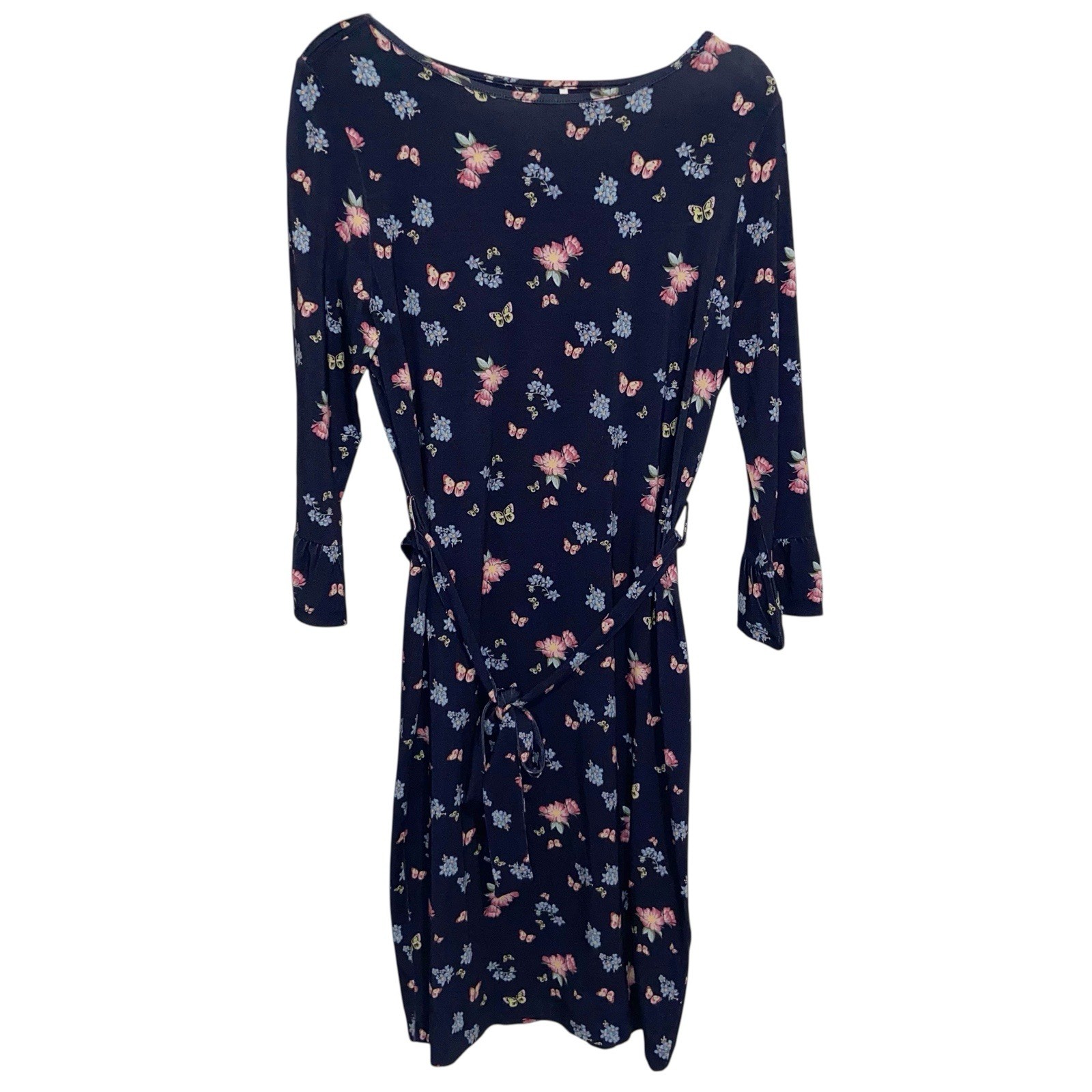 Barbour Dress Womens Size 6 USA Marlowe Floral Navy Preppy Coastal Butterfly