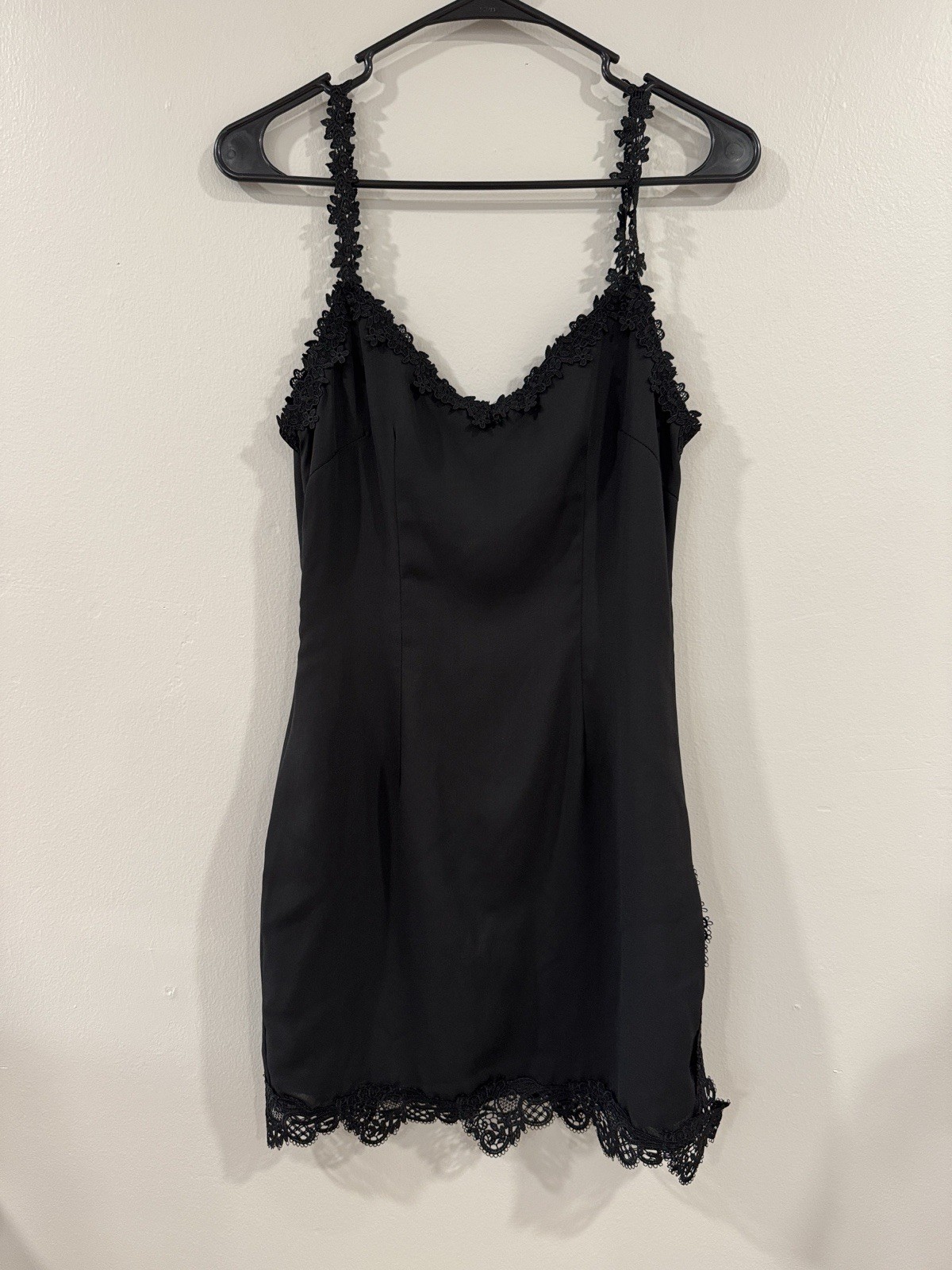 Superdown Revolve Black Floral Lace Trim Mini Dress Size Small