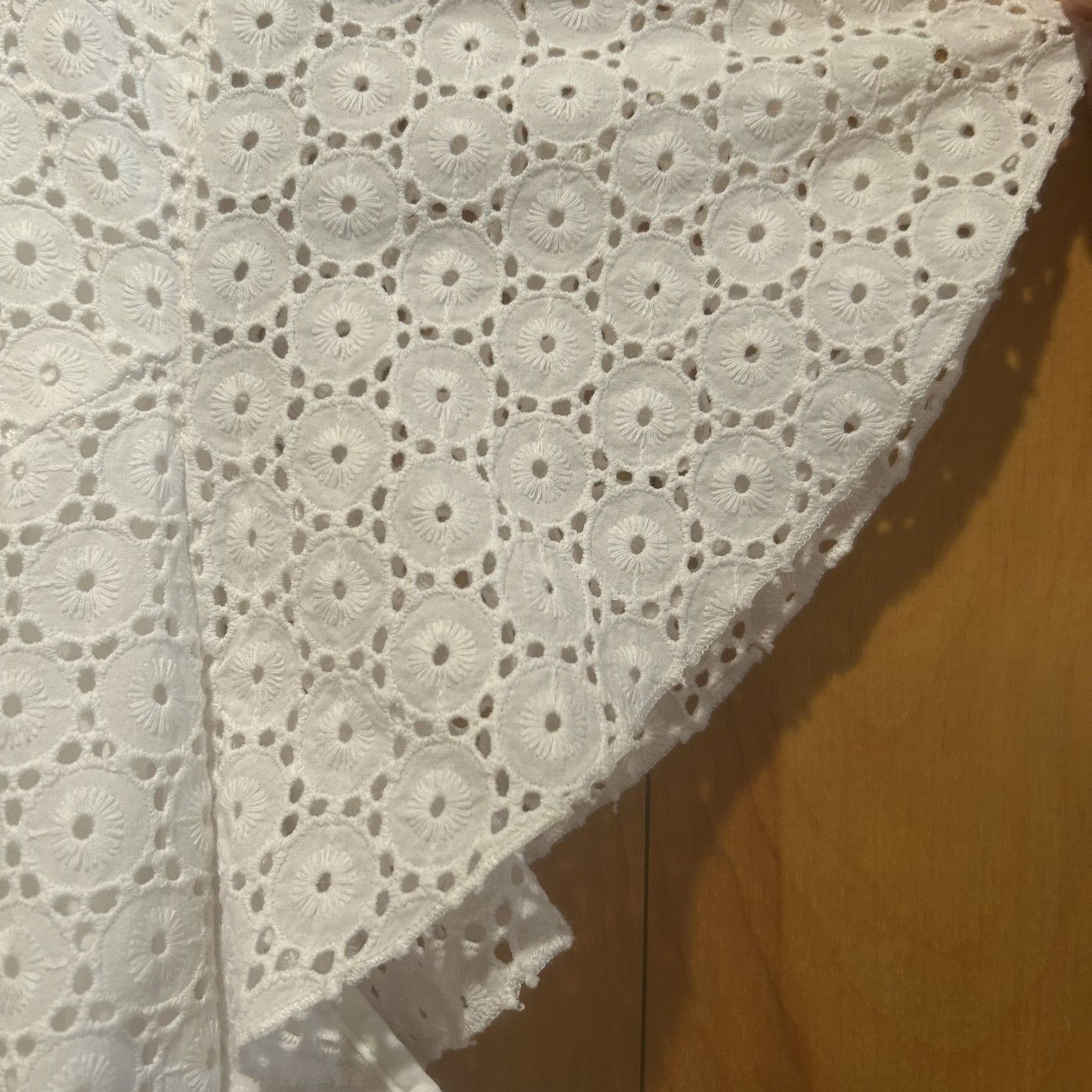 Eloquii White Eyelet Wrap Dress-Flutter Slv-Sz 28-Below Knee Length-Cottagecore