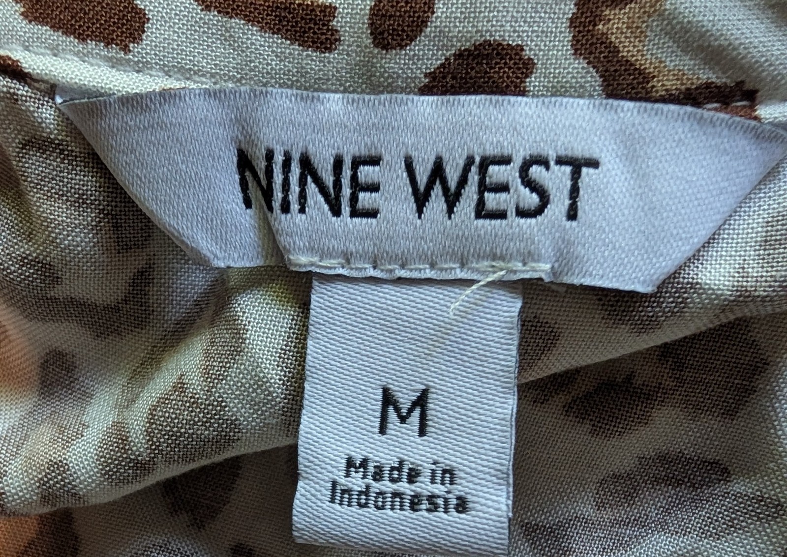Nine West Leopard Print Sleeveless Tiered Dress Women’s Size Medium 100% Rayon