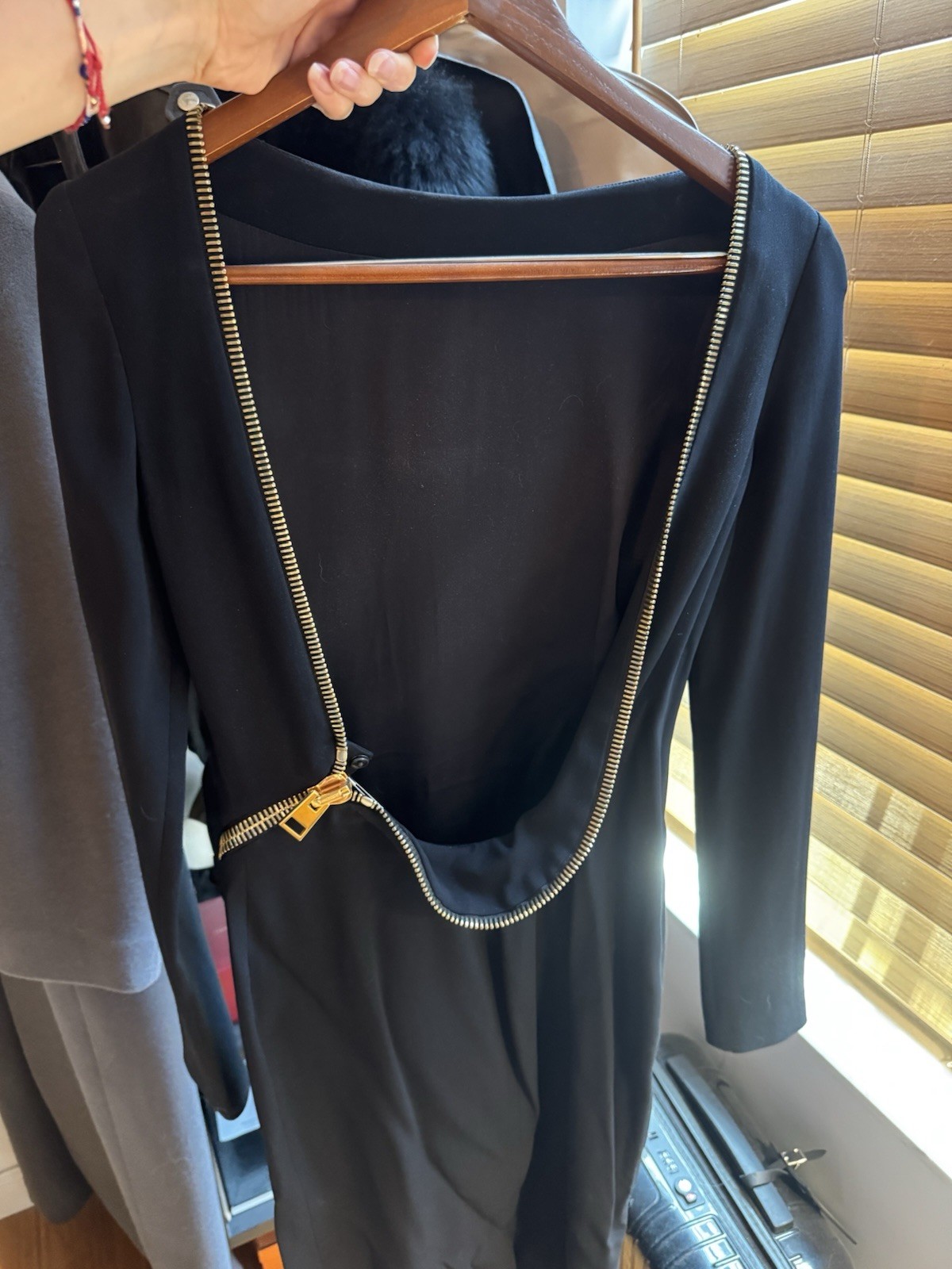 Tom Ford Dress With Large Gold Zip Low Back Detail-celeb Red Carpet Favorite