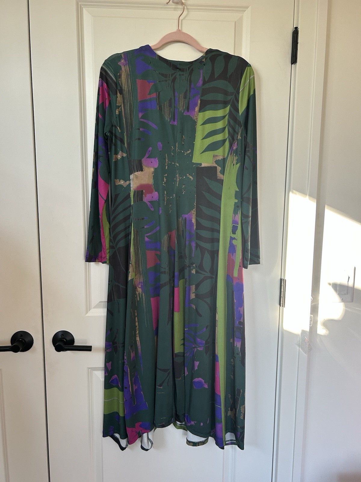 LUUKAA size 0 US 6 S M Henley Fit & Flare Midi Henley Dress Balloon hem