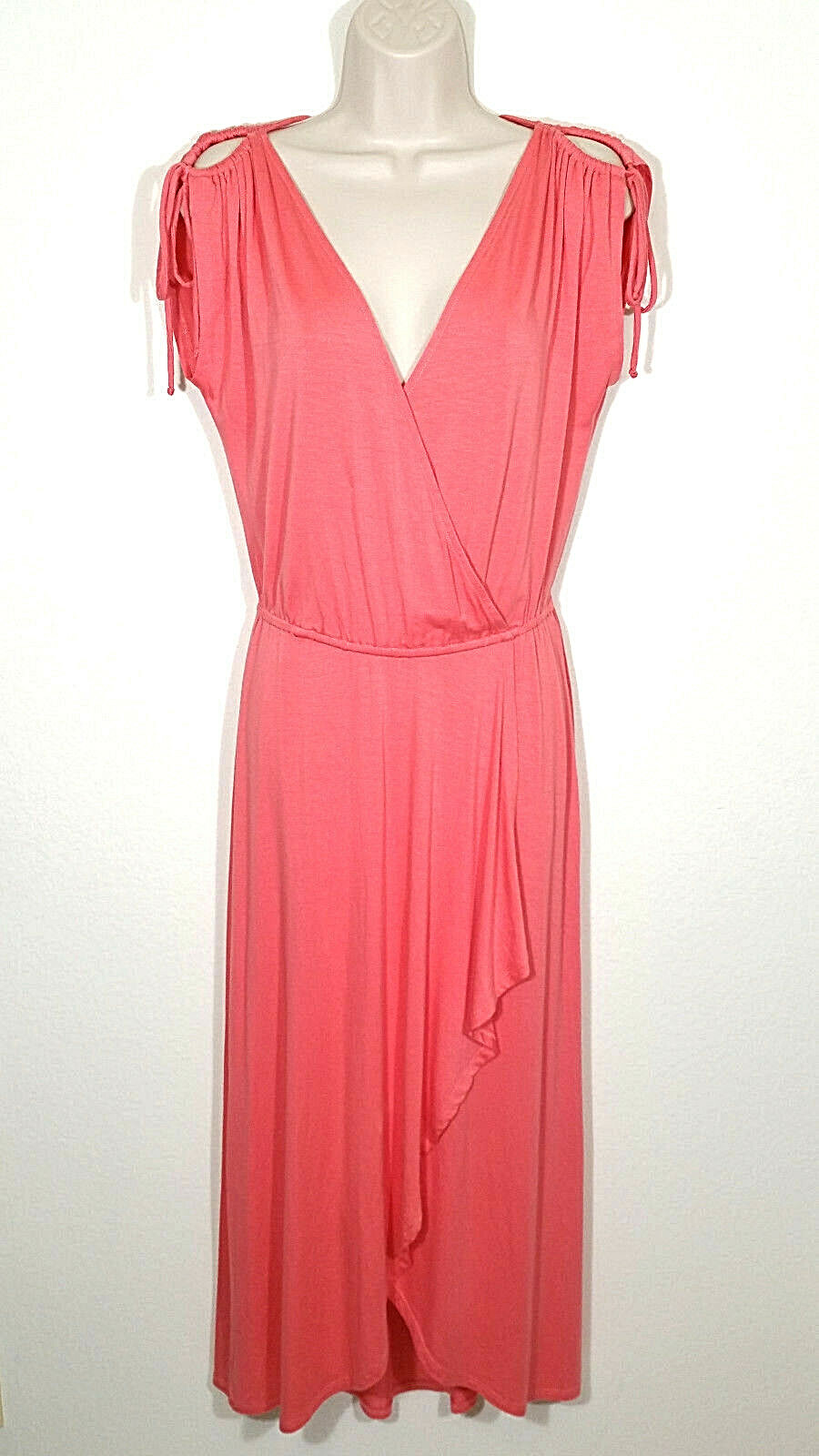 Ella Moss Women Size Small A-line Dress Surplice V-neck Asymmetrical Midi Bella