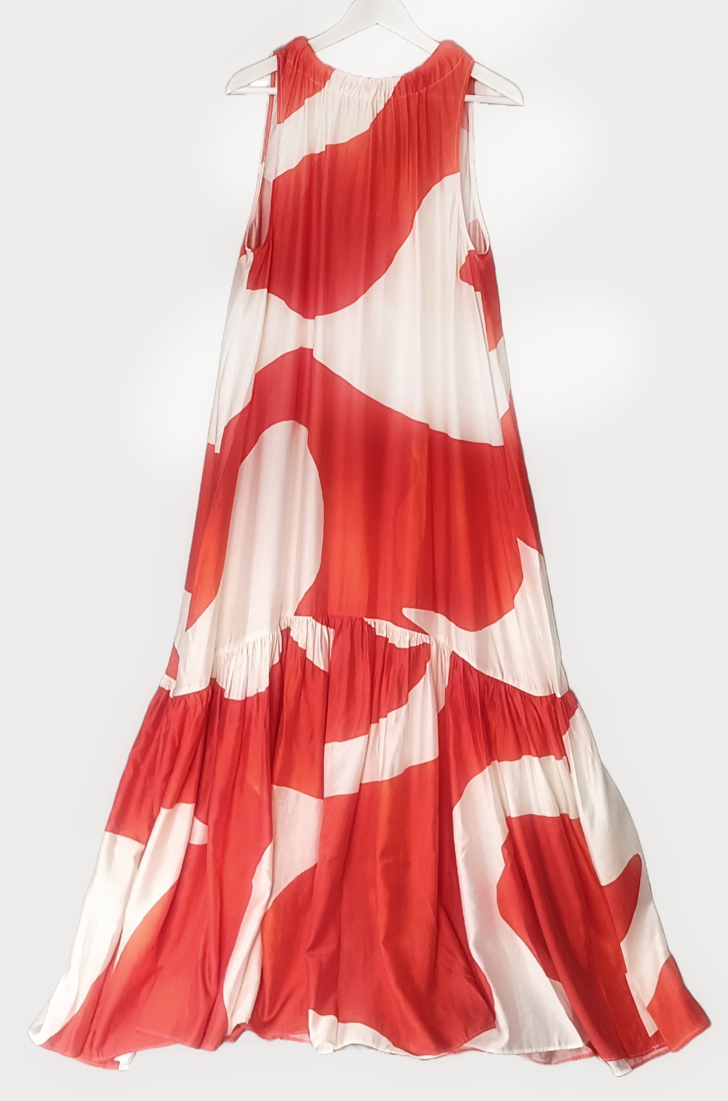 BNWT H&M Viscose Voluminous MAXI Dress Red / Cream Patterned Sizes S, M, L
