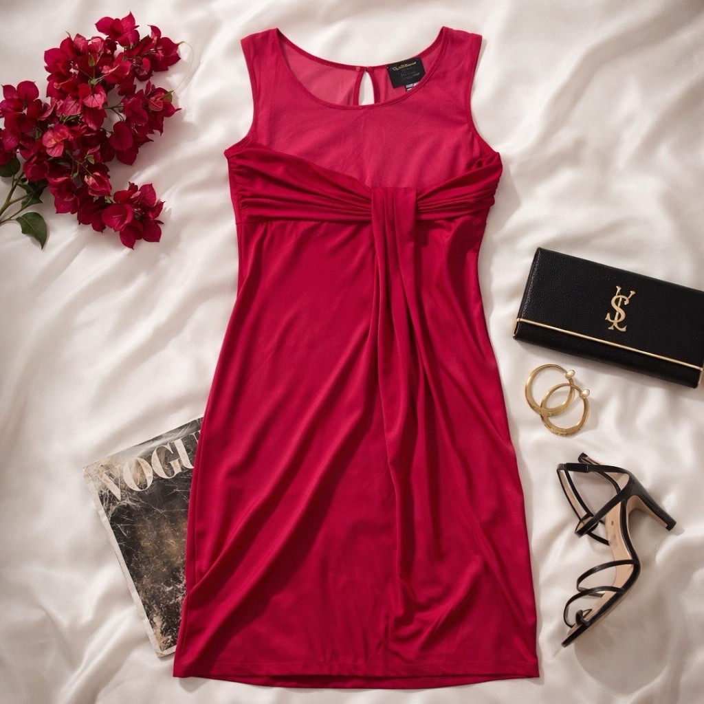 Roberto Cavalli Midi Dress Class Pink Ruched Bodycon Keyhole Back Sleeveless