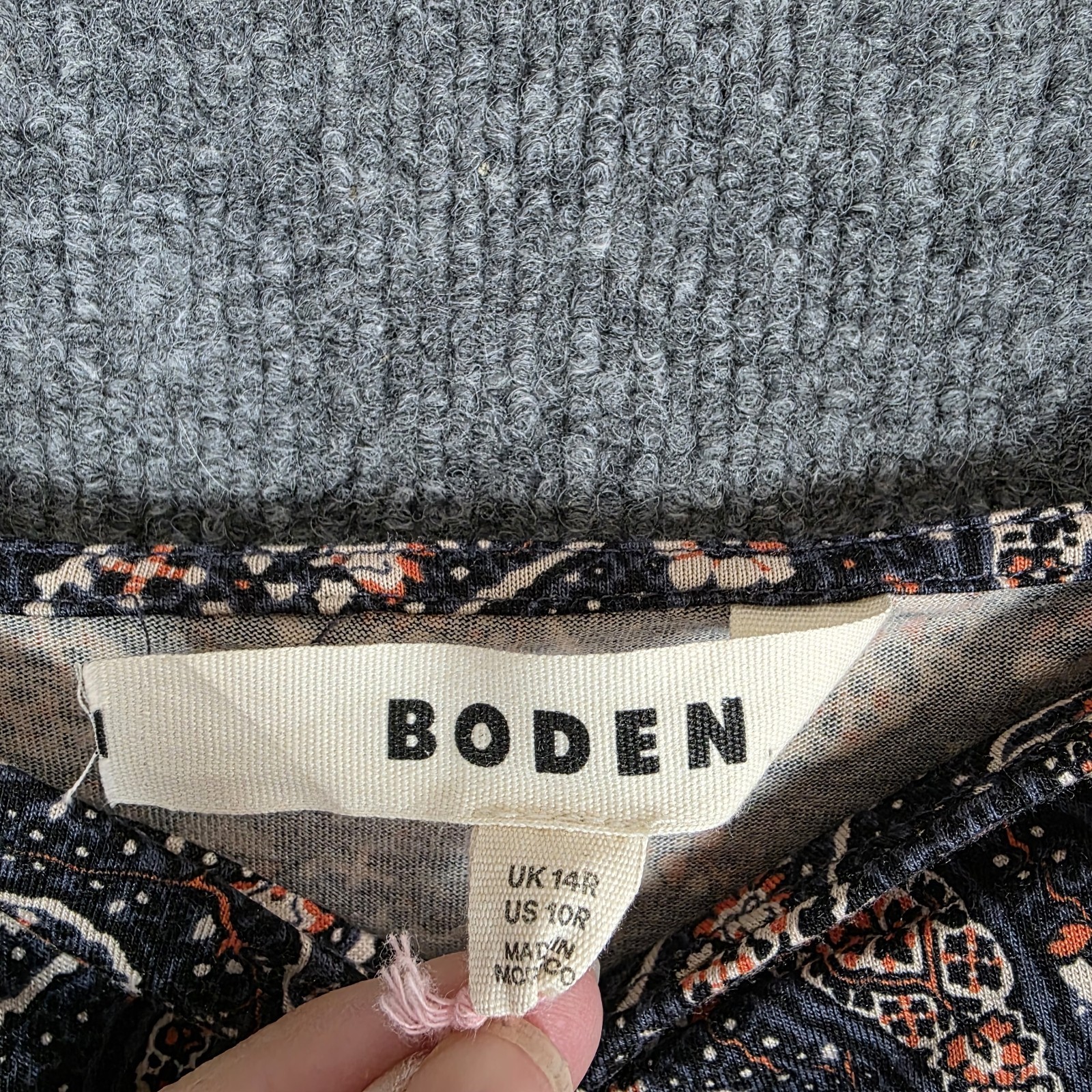 NEW Boden Dress 10 Paisley Sweetheart Jersey Mini Cottagecore Babydoll Navy Blue