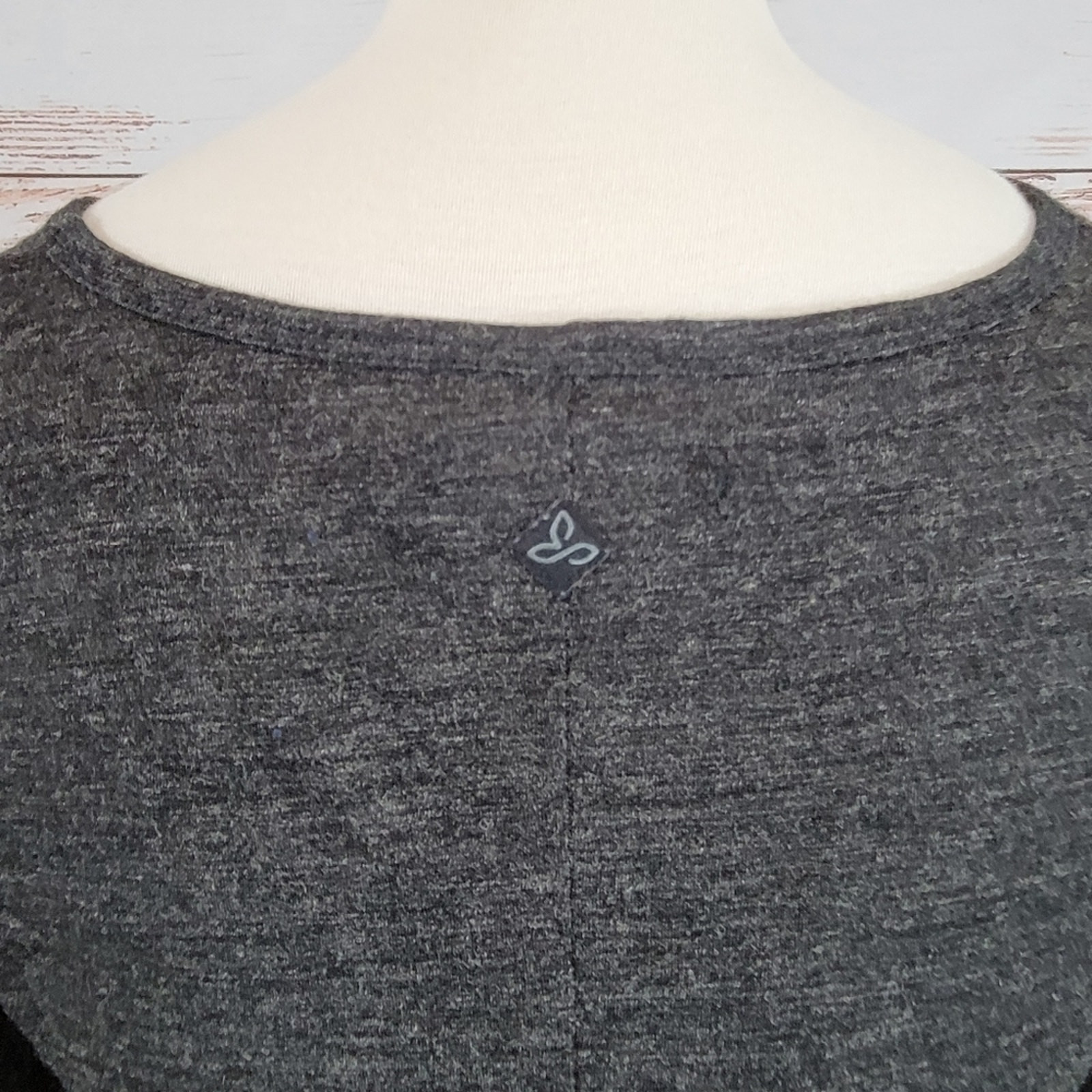 Prana Nadia Dress Grey Wrap Long Sleeve Size Small