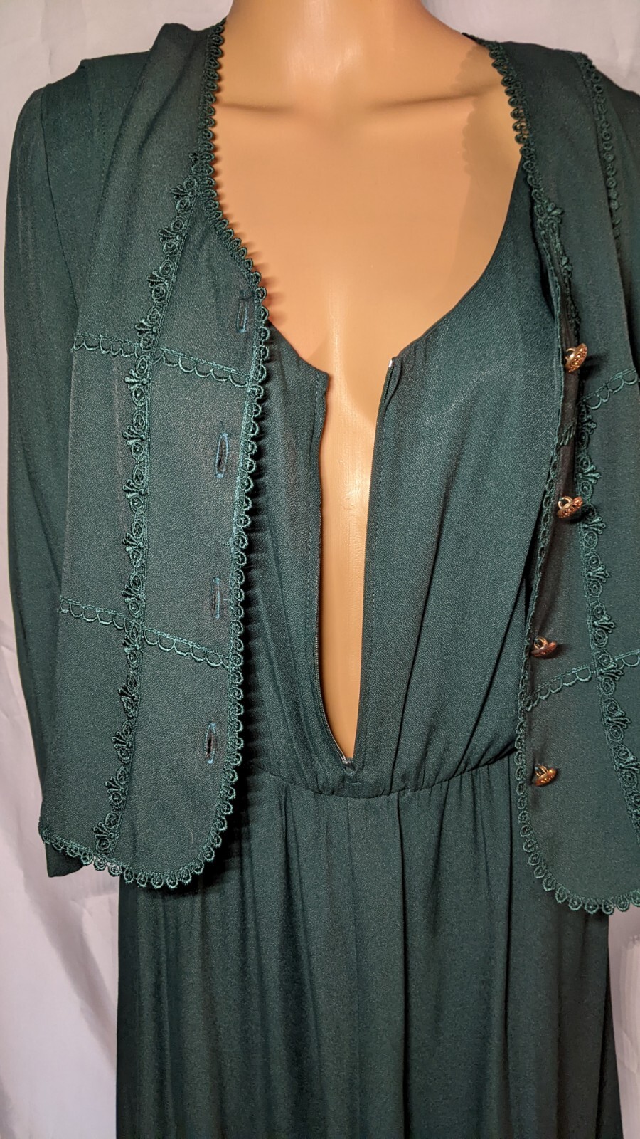 VINTAGE S.L. PETITES Jacket Dress GREEN Blazer Vest & Dress Suit Size 12 PETITE