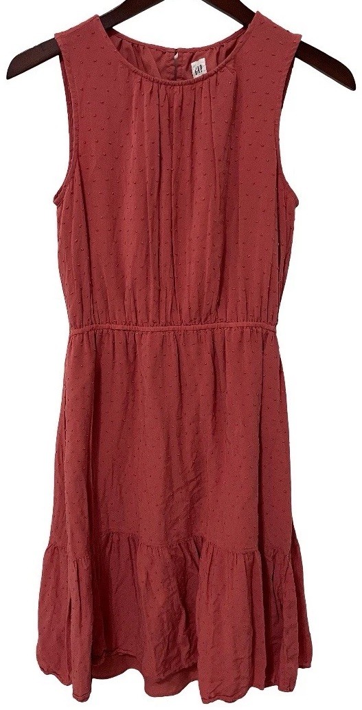 GAP Women’s Size Extra Small Tall Copper Lightweight Tiered Ruffle Dress