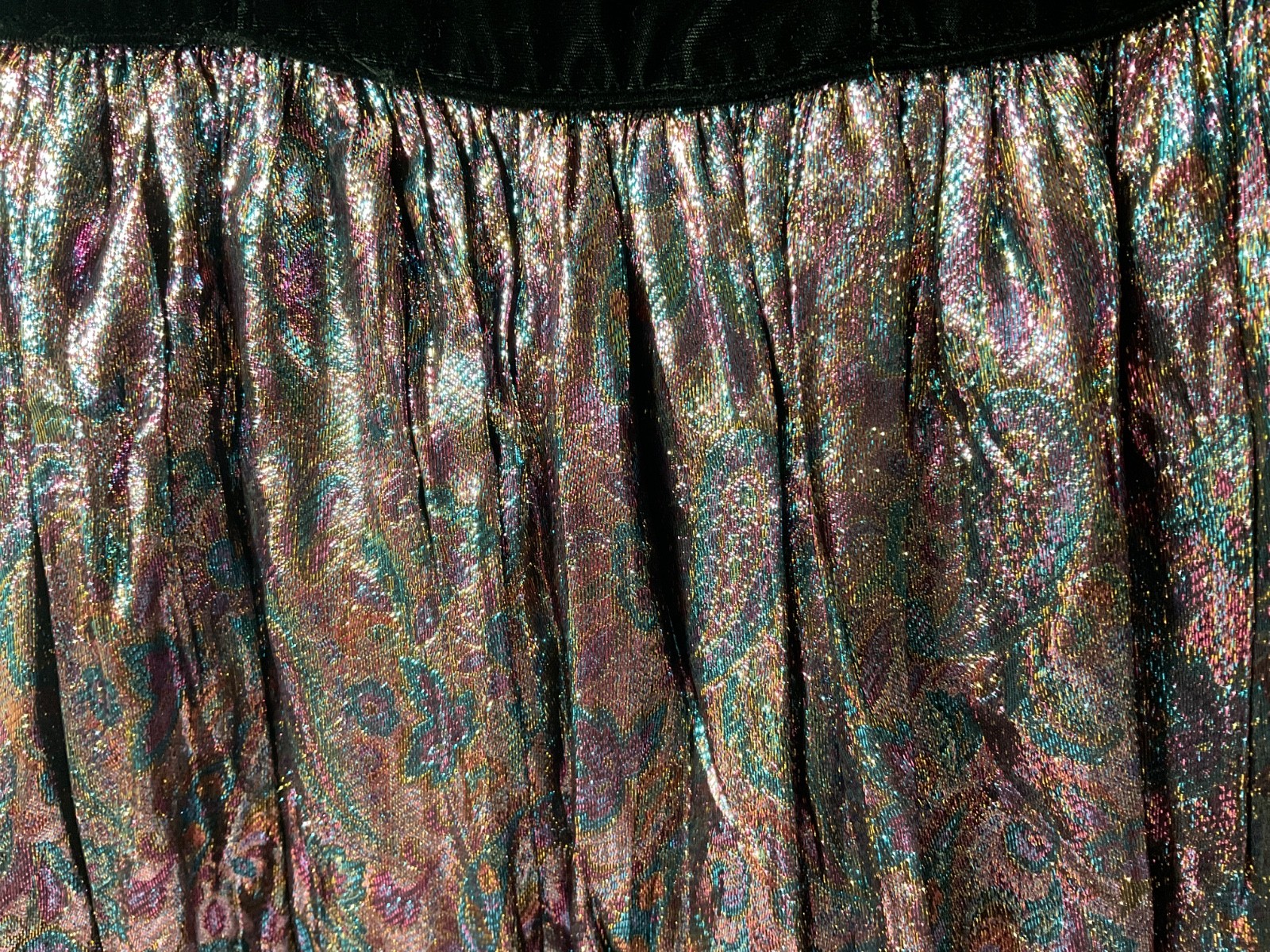 VTG Custom Made Velvet Tinsel Metallic Long Dress Lined