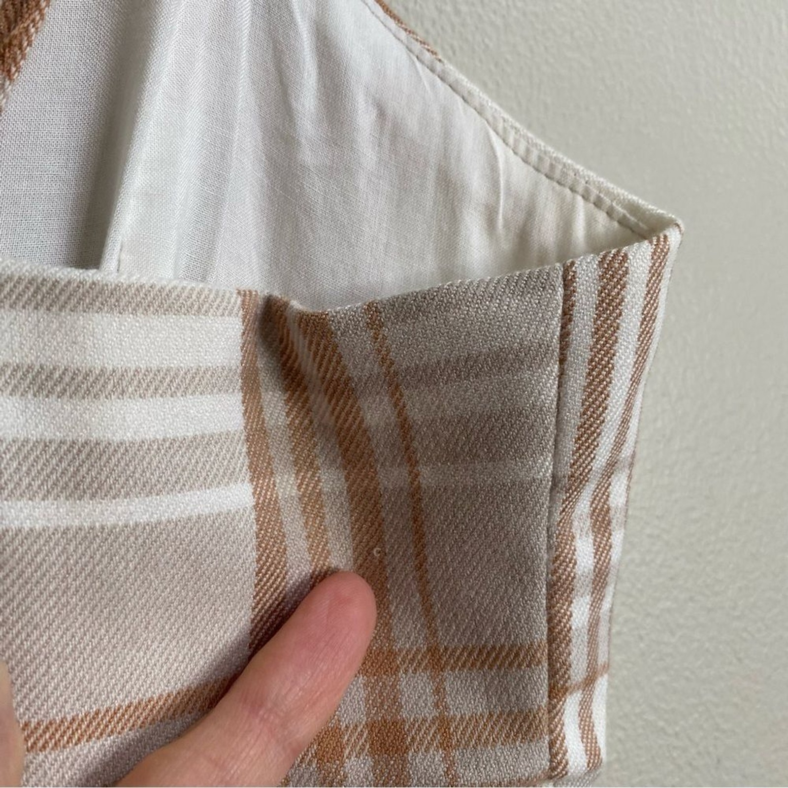 NWT Aeropostale Cream Tan Plaid Y2K Mini Dress Size Small