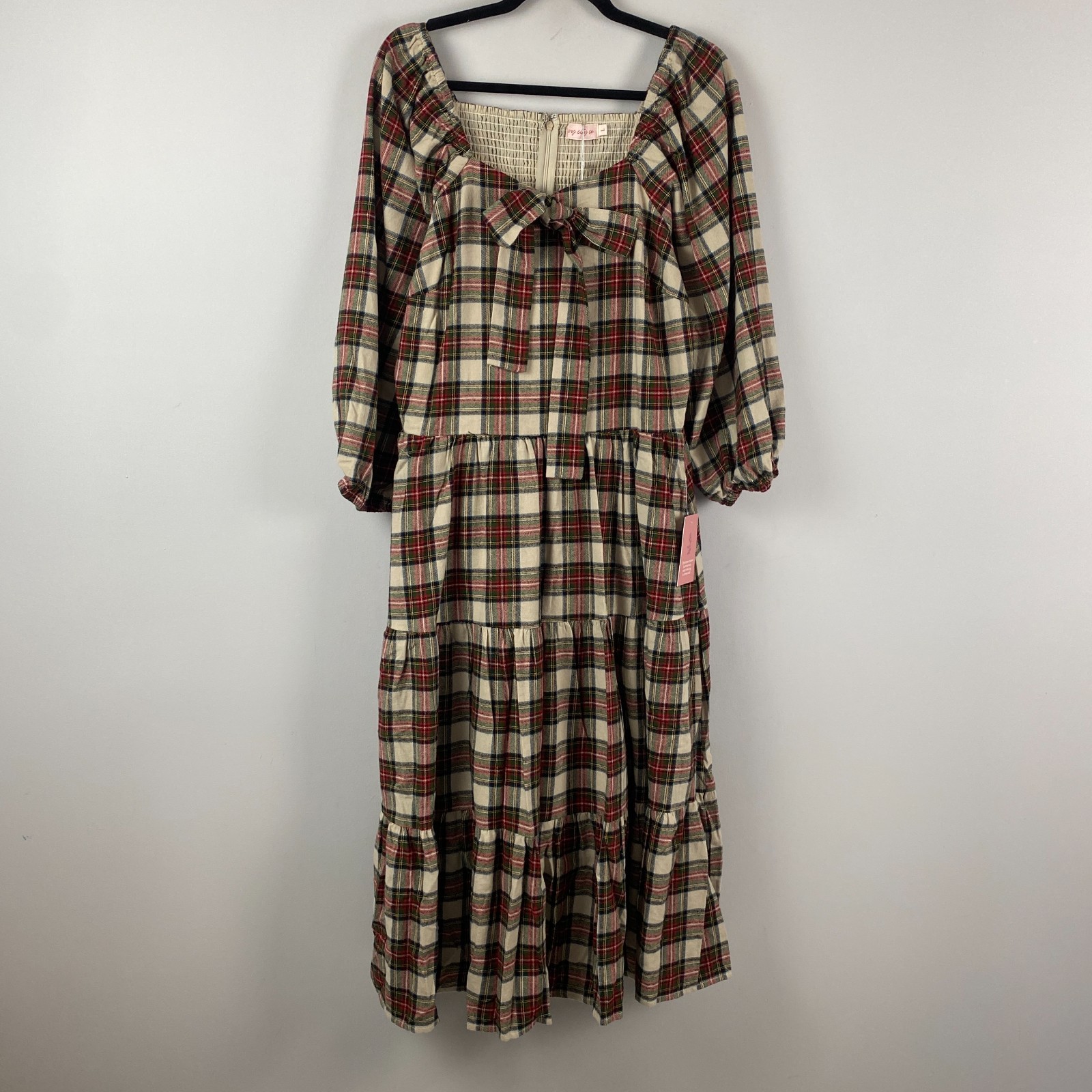 Ivy City Co. Merry Dress Size Large In Holiday Plaid Bow Holiday Christmas