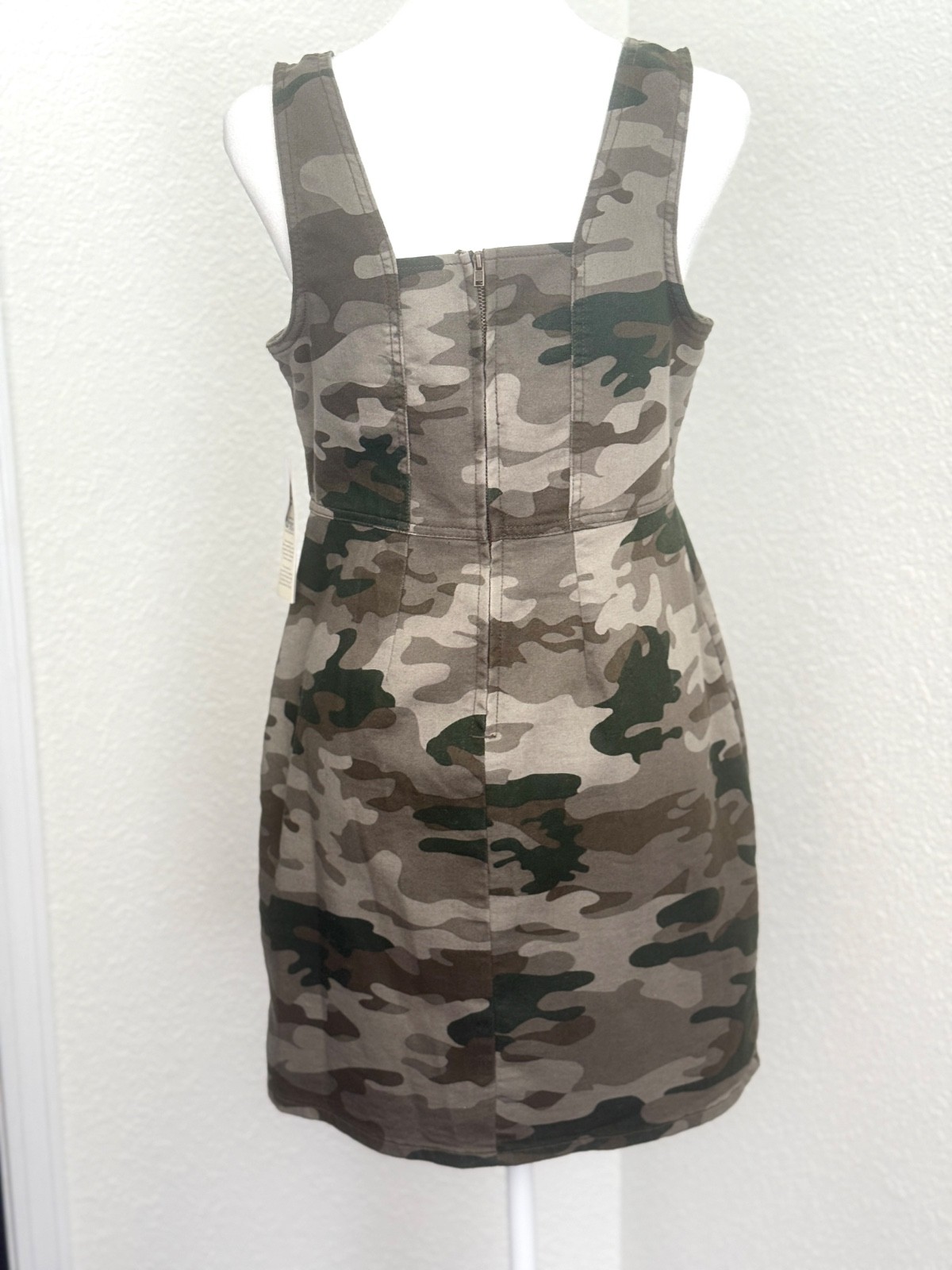 No Boundaries Camo Mini Dress NWT Small 4-6 Sleeveless Bodycon Utility