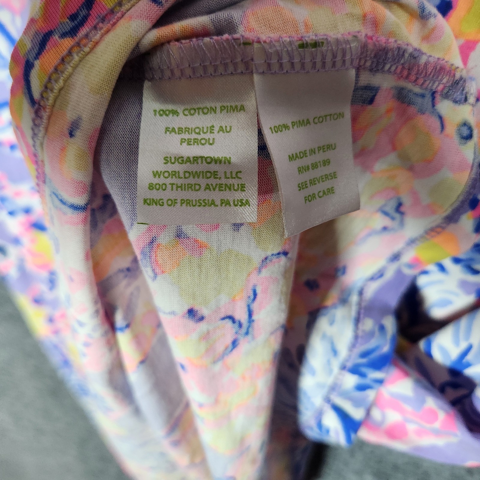 Lilly Pulitzer Womens Amina Swing Dress Medium Lilac Verbena V-Neck Pima Cotton