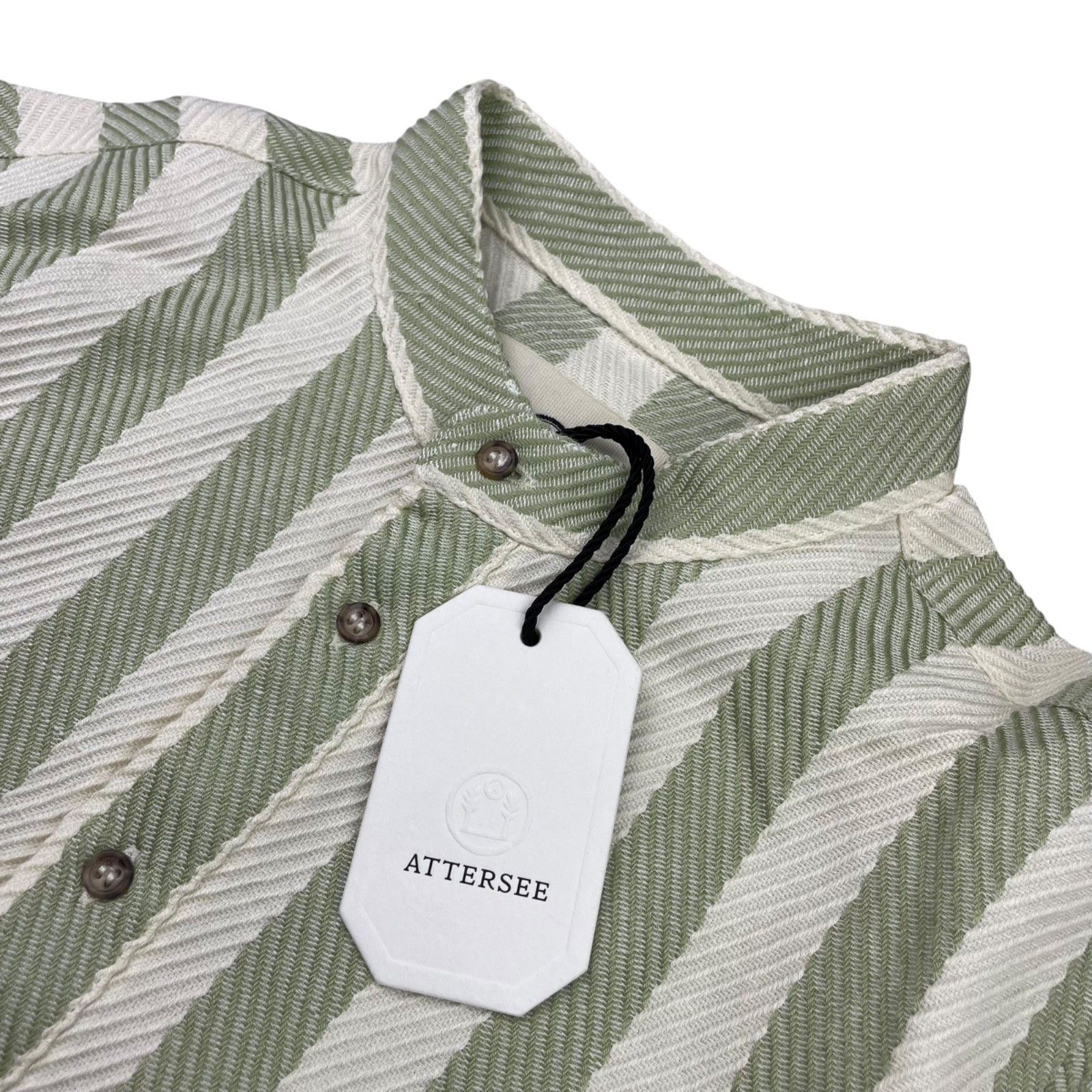 NEW Attersee Women’s The New Caftan Tunic Dress Green Stripe Herringbone• Medium