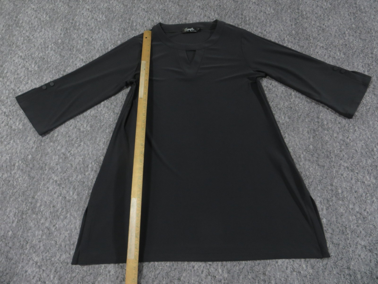 Sympli Slinky Stretch Long Sleeve Dress Womens 10 Pullover Gray
