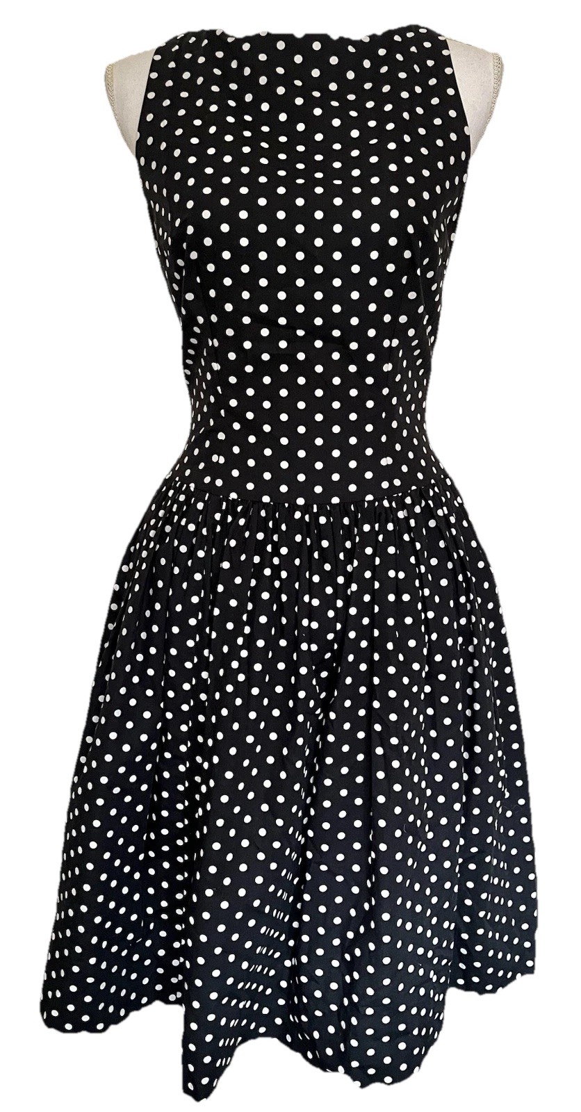 TRACY & MICHAEL S A-Line Dress Pretty Polka Dot Built In Petticoat Tailored Fit