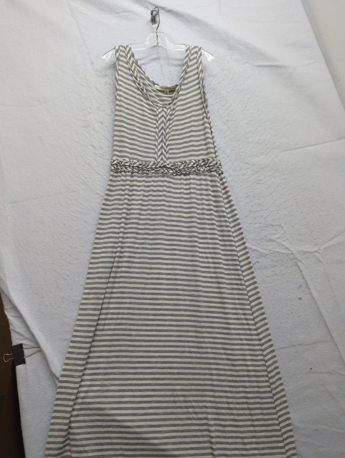 Max Studio Striped Sleeveless Maxi Dress With Braided Waist Detail Size Small