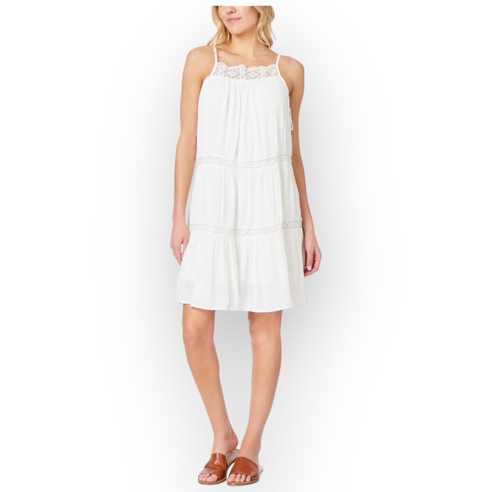 WallFlower Womens Penelope Mini Swing Dress – Snow White, Size Small, NWT P93