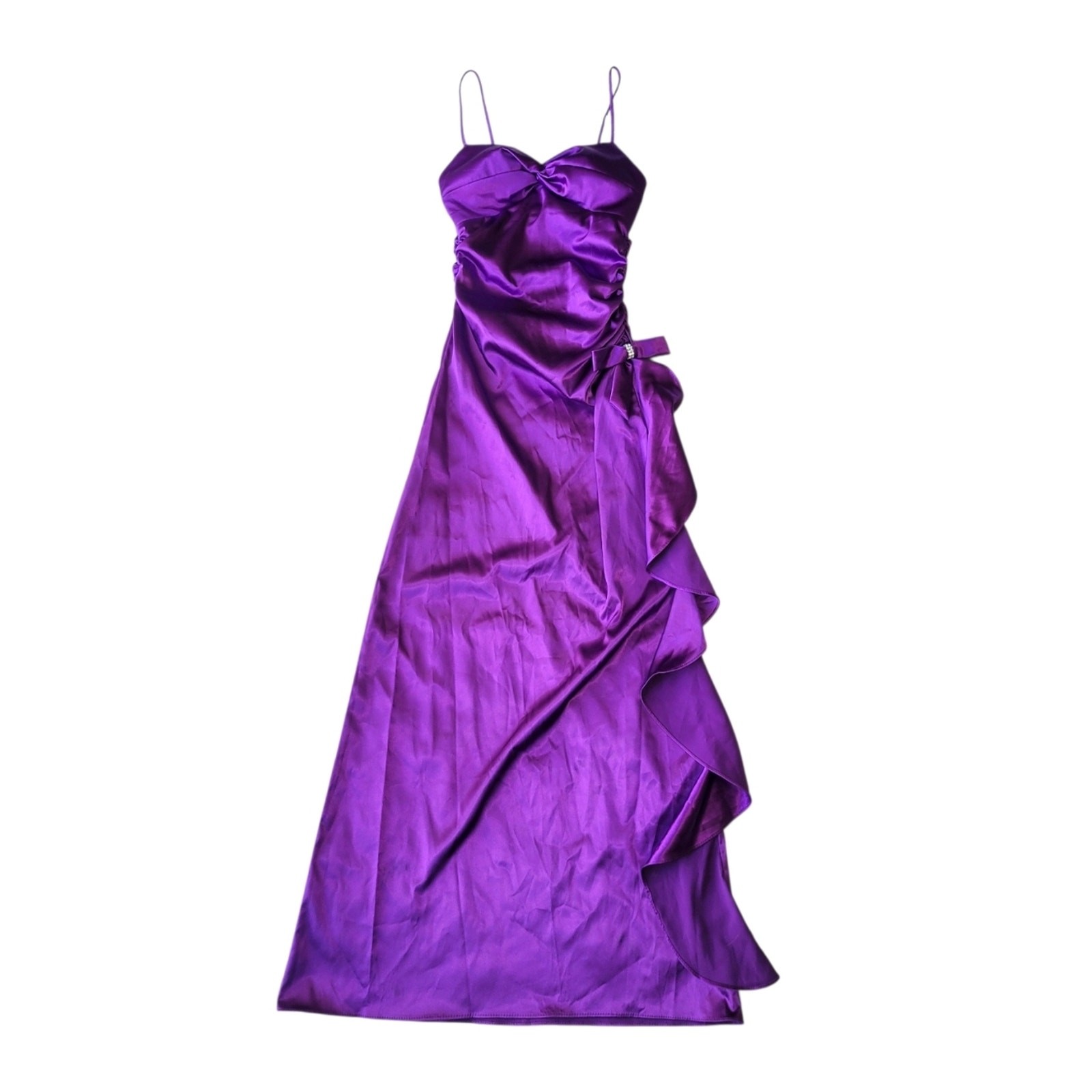 Cache Purple Satin Formal Prom Dress Size Junior 1