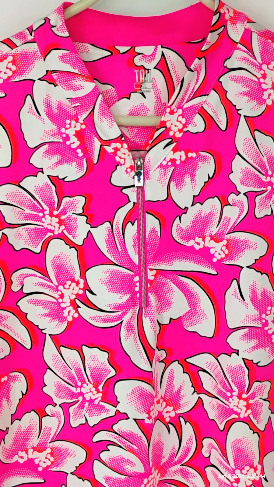 NEW Tail Activewear Nabila Sleeveless Dress UPF 50 Pink Sugar Blossom Floral XL