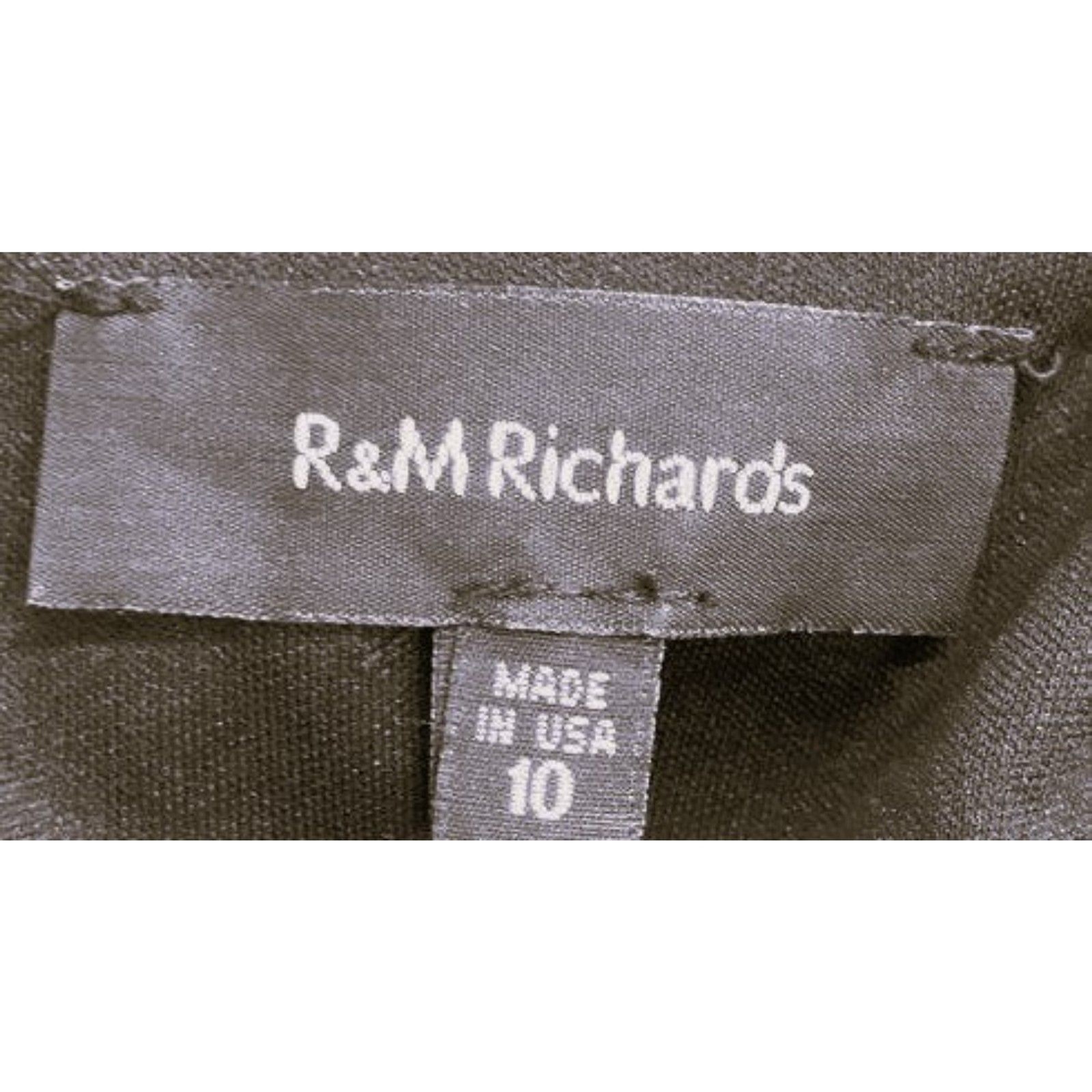 R&M Richards Illusion Beaded-Trim A-Line Gown Black Size 10 Formal Dress