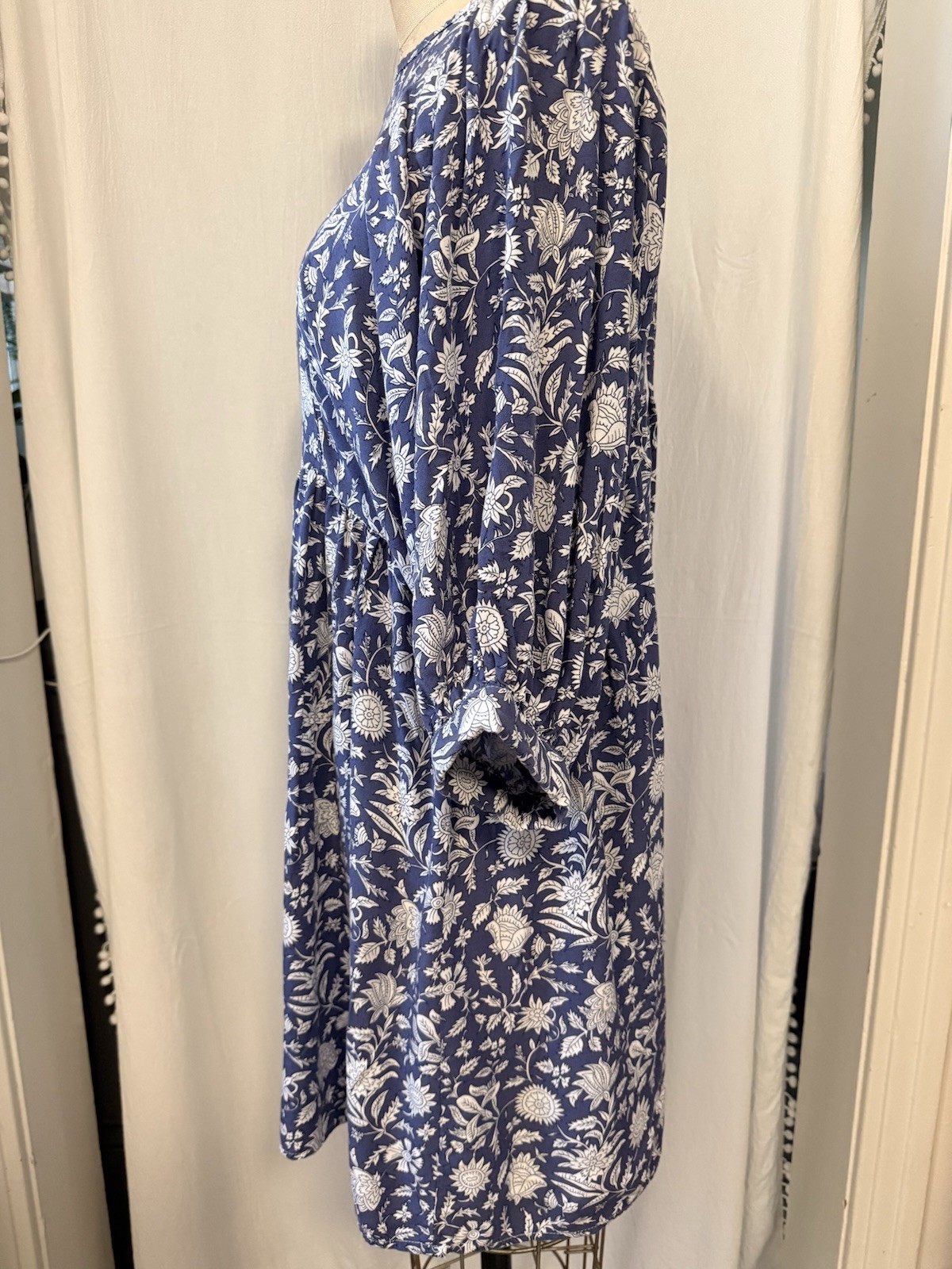 Cupshe, Boho Baby Doll Dress, Cornflower Blue Print, sz S